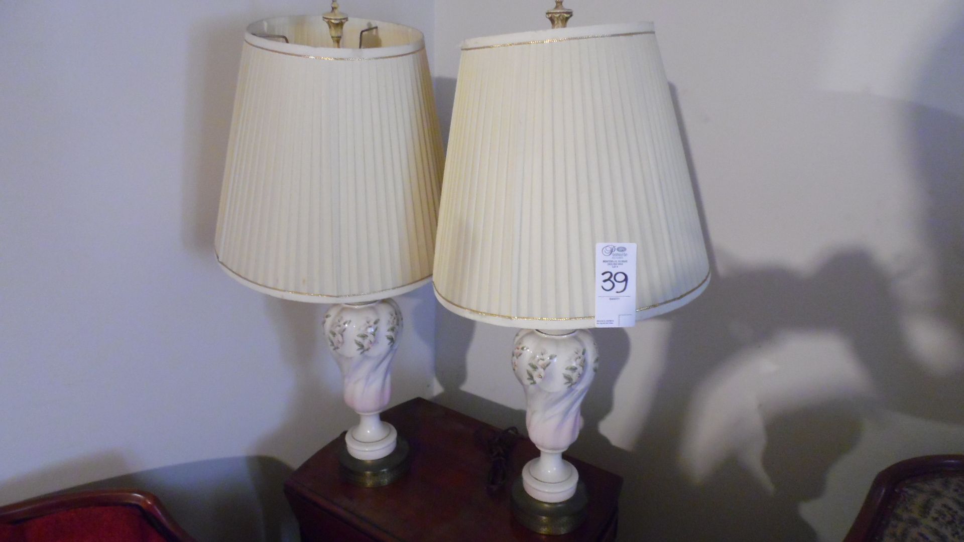 PAIR PINK LAMPS