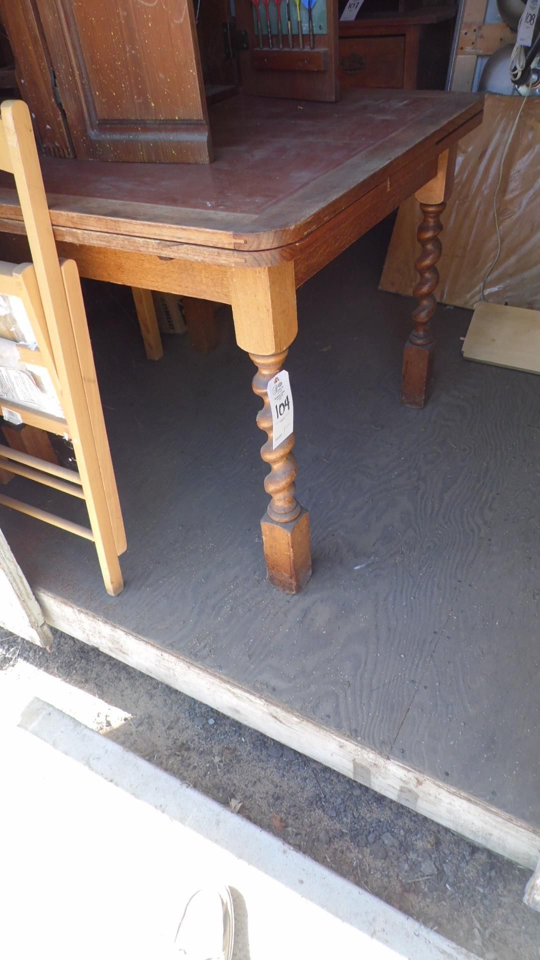 LEATHER TOP TABLE & CHAIRS