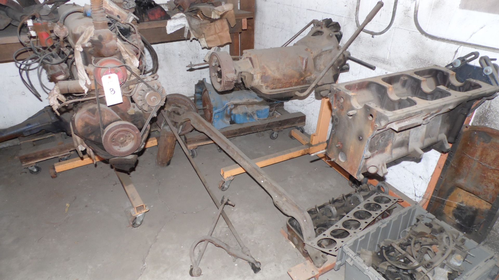 ASSORTED ENGINES AND CAR PARTS