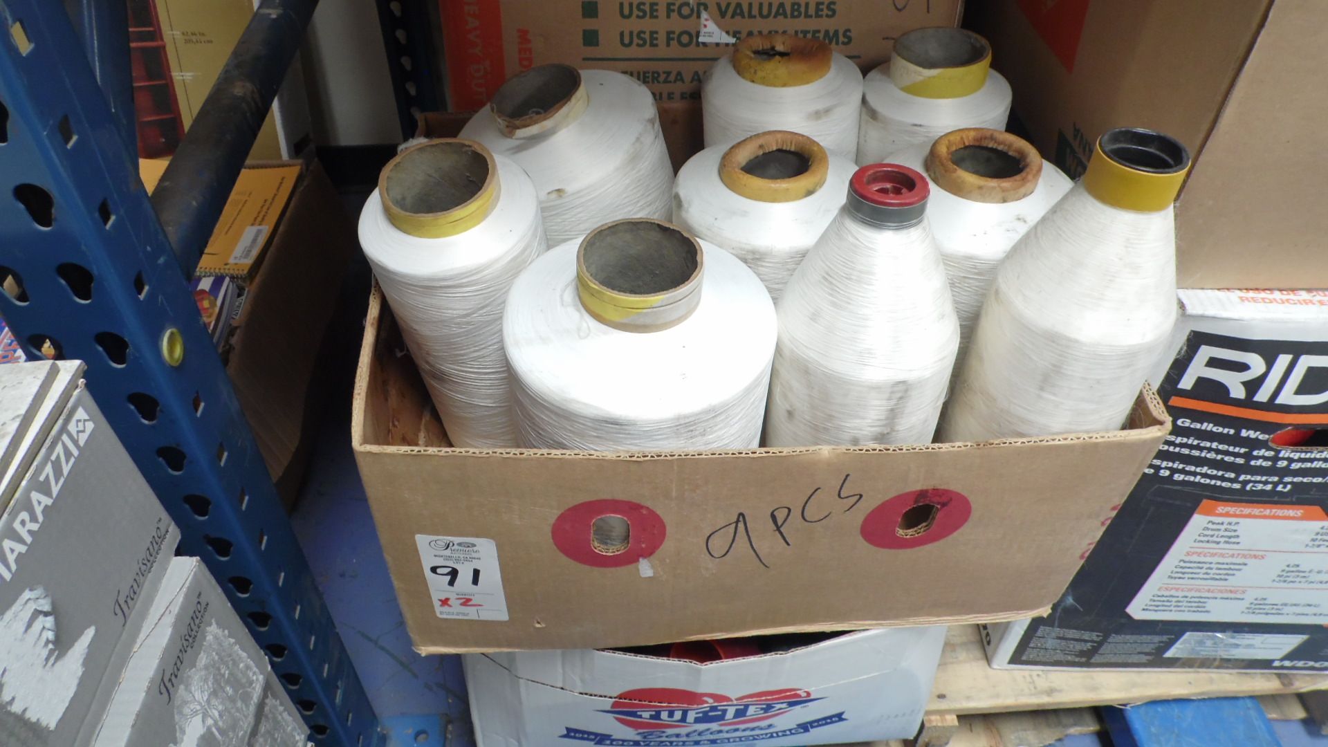 BOXES OF SEWING SPOOLS OF THREAD