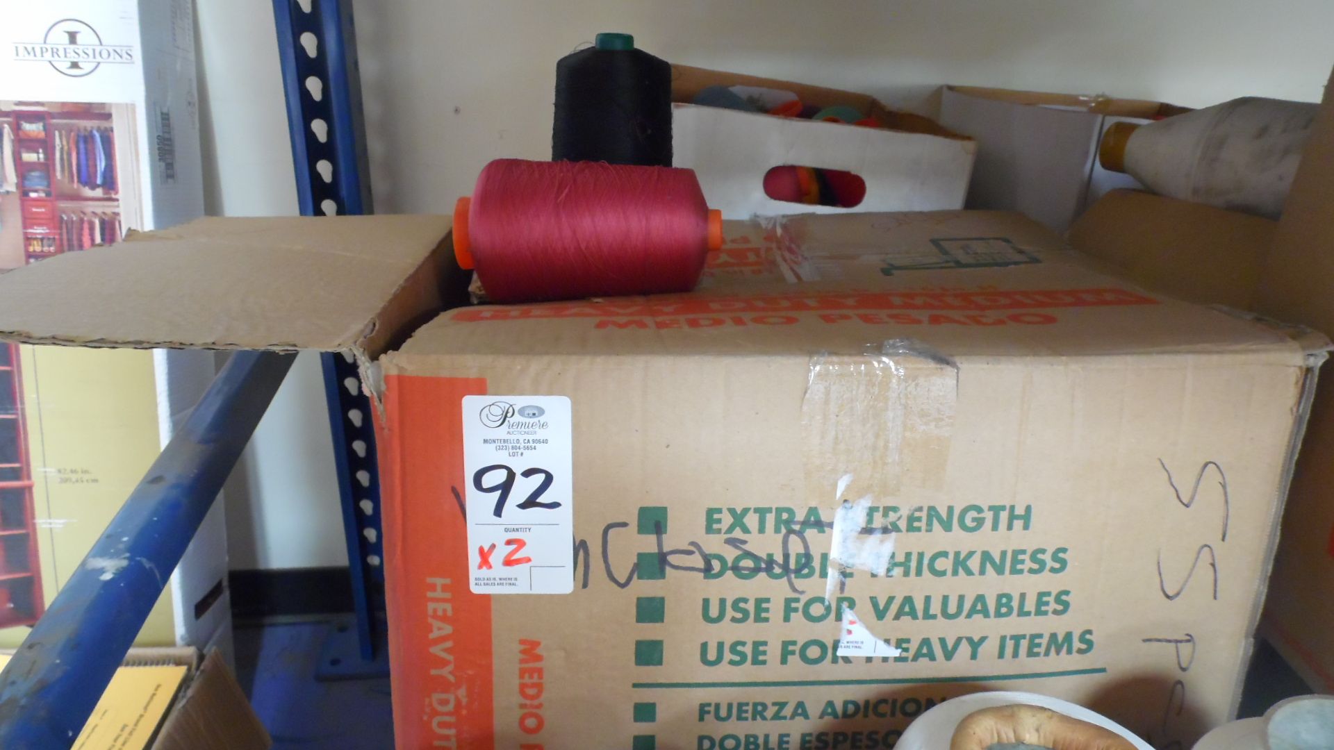 BOXES OF SEWING SPOOLS OF THREAD