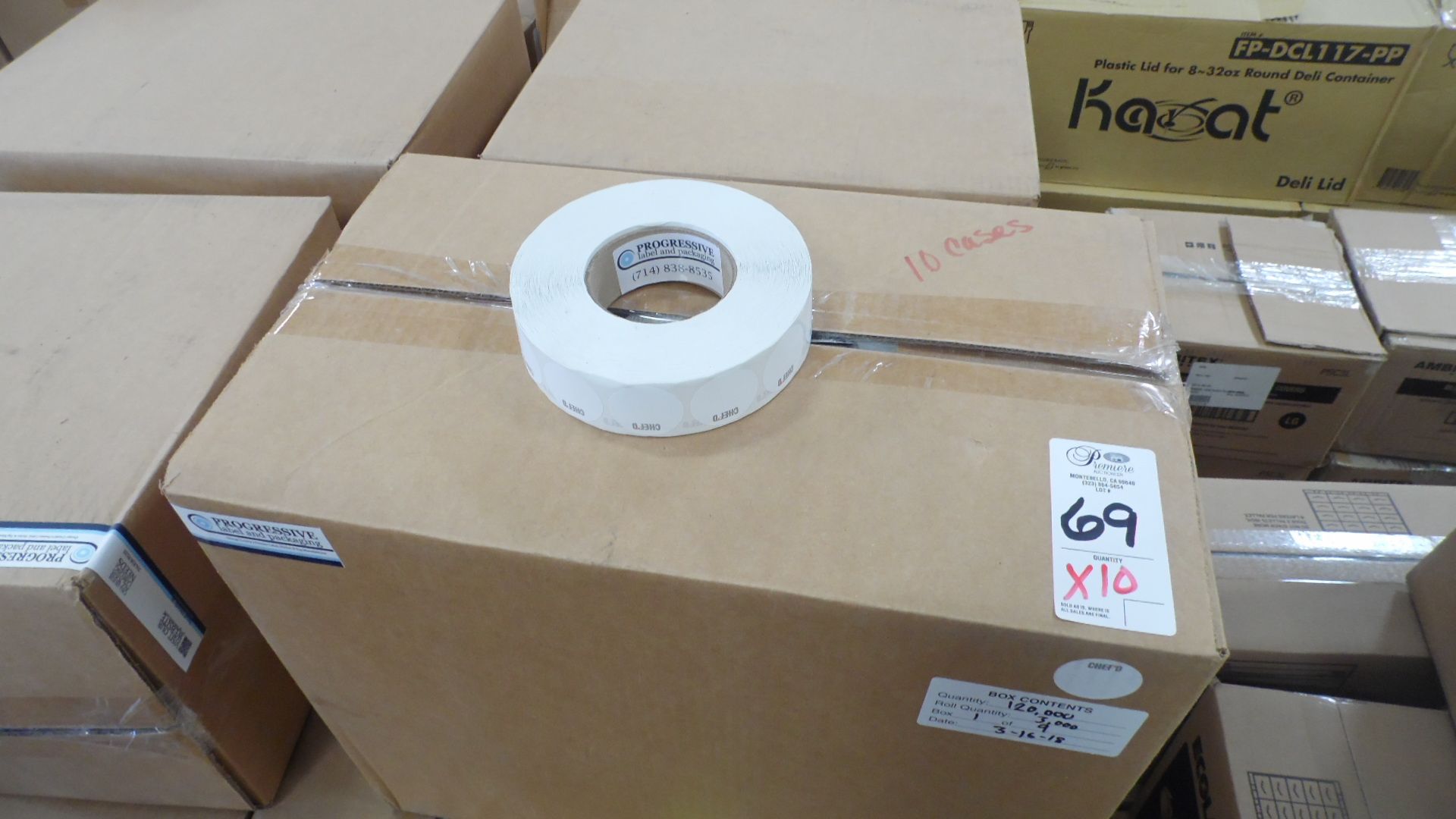 CASES OF ROUND LABELS