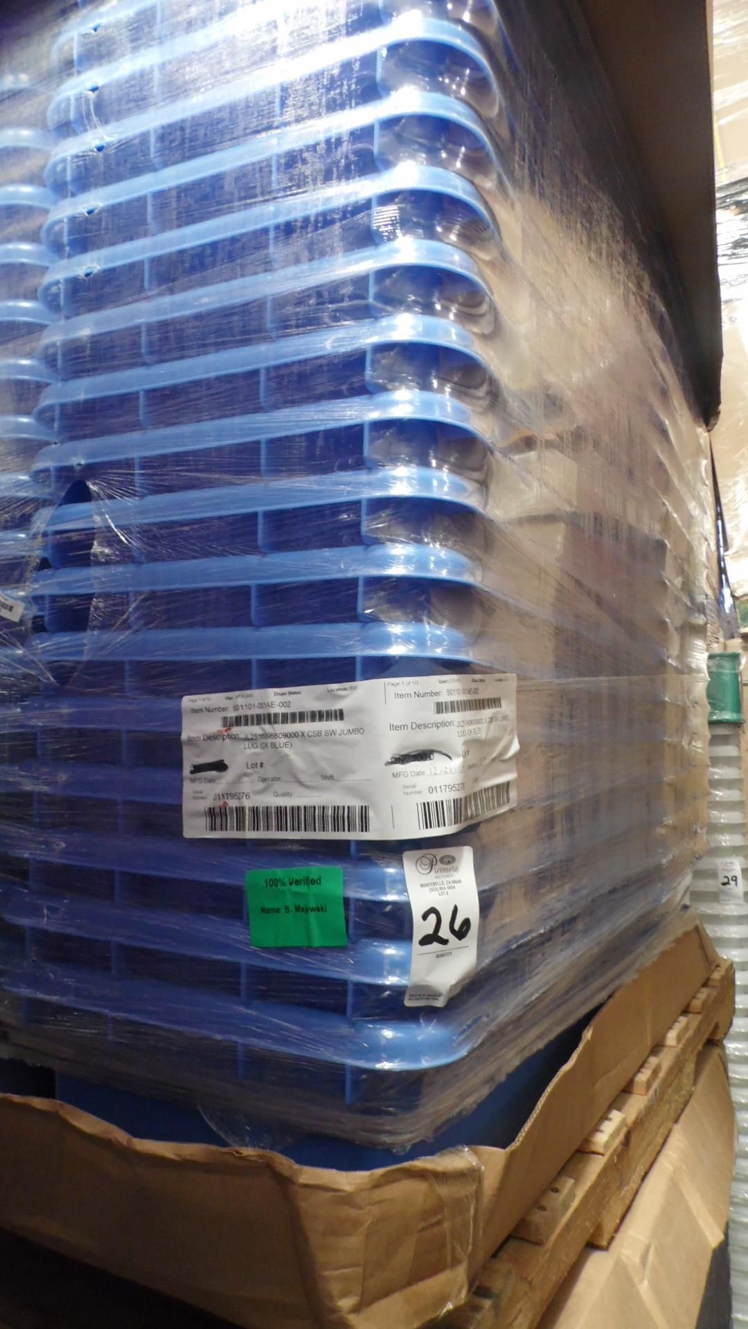 PALLET OF COLORED TUBS (BLUE)