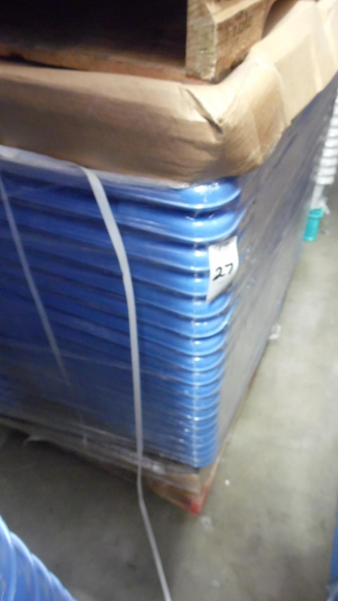 PALLET OF COLORED TUBS (BLUE)