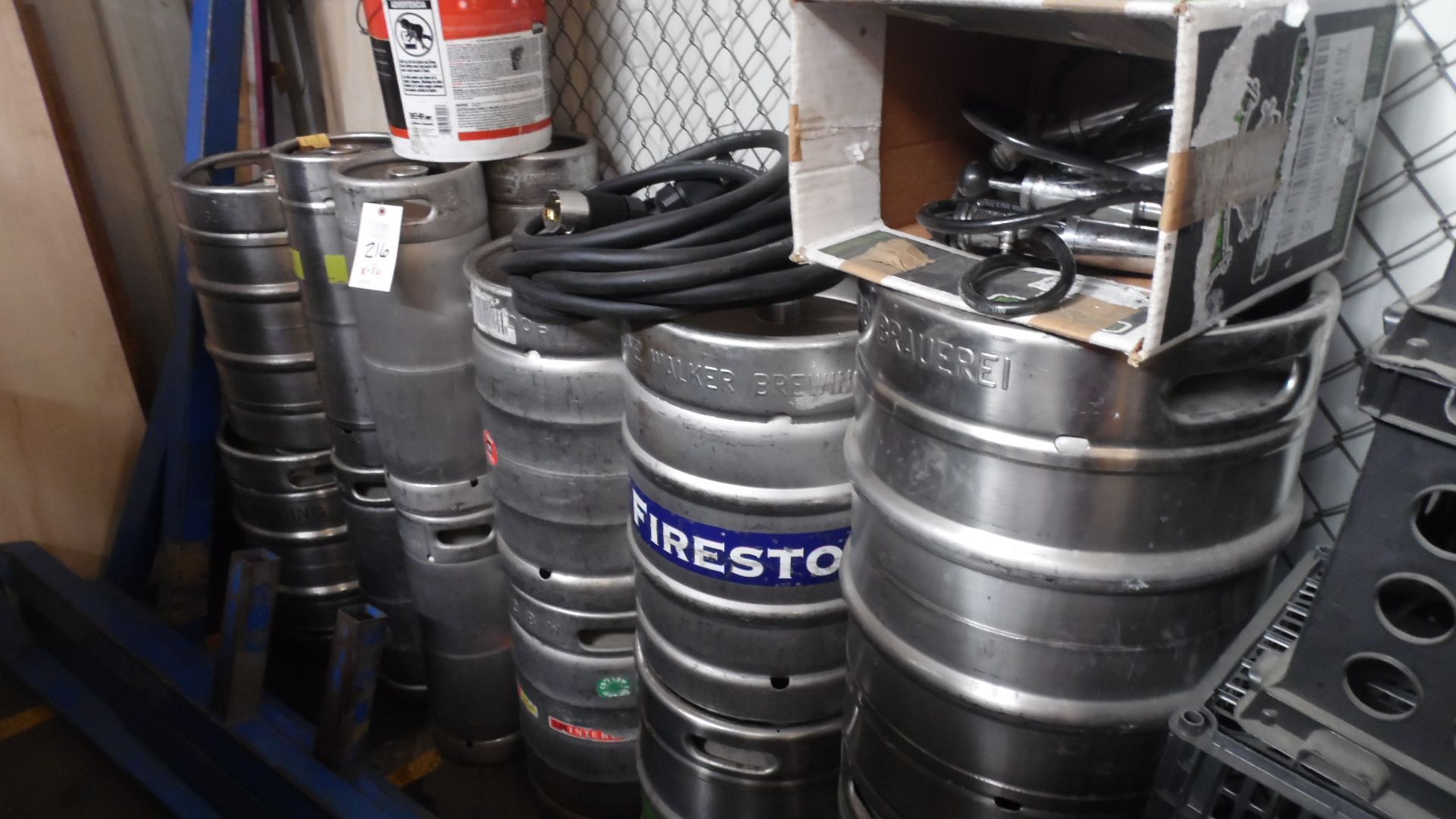 ASSORTED KEGS w/ HOSE & PUMPS