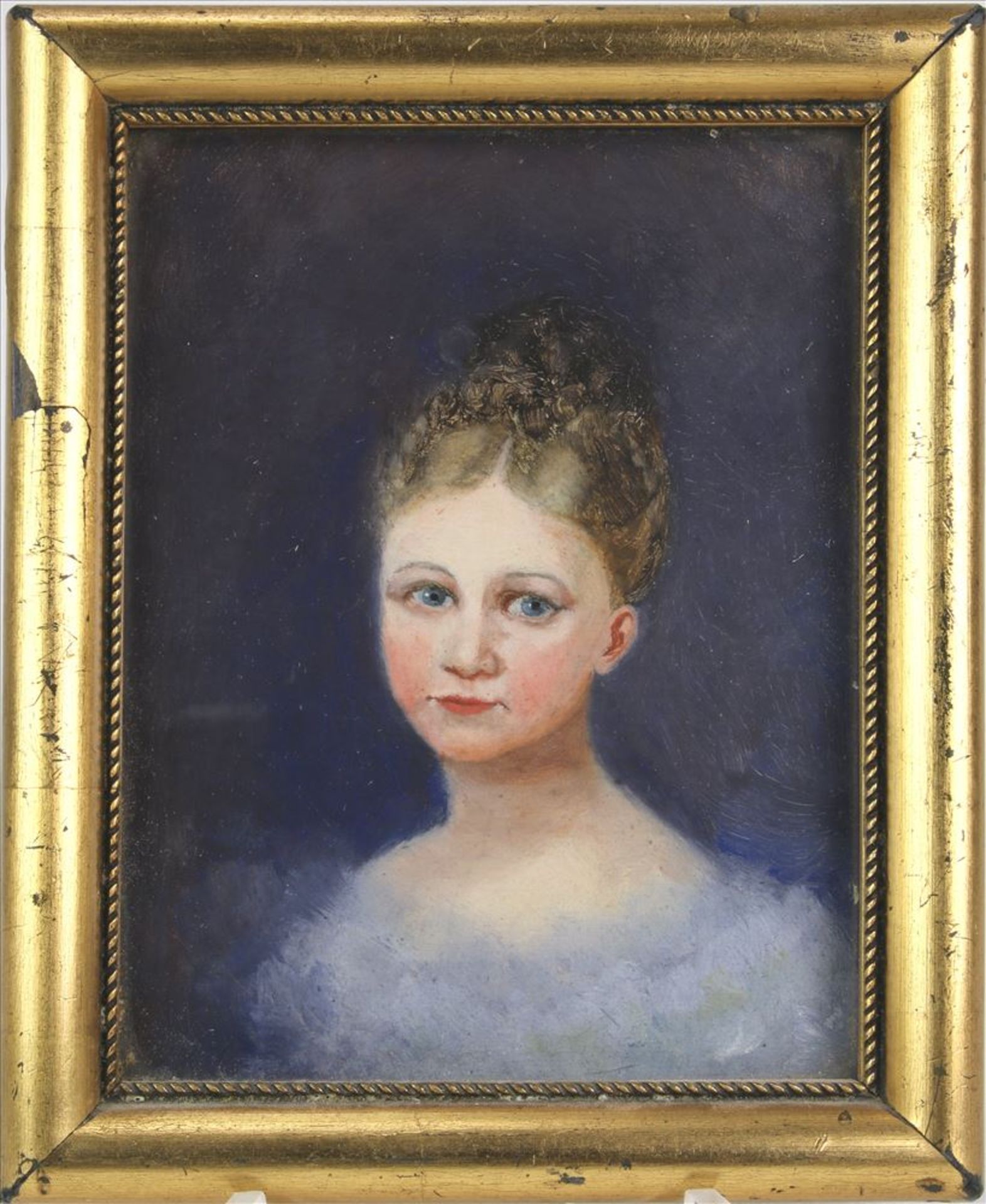 Miniatur Wohl deutsch um 1900. Bildnis einer hübschen jungen Dame.Pastell auf Papier. Größe ca. 13,5 - Bild 2 aus 3
