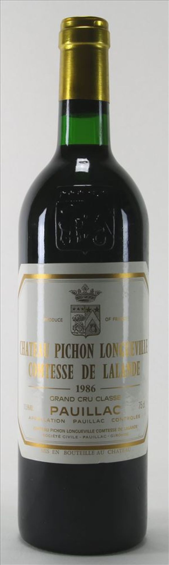 1 Flasche Bordeaux 1986 Chateau Pichon Longueville Comtesse de Lalande, Pauillac. 0,75 Liter.