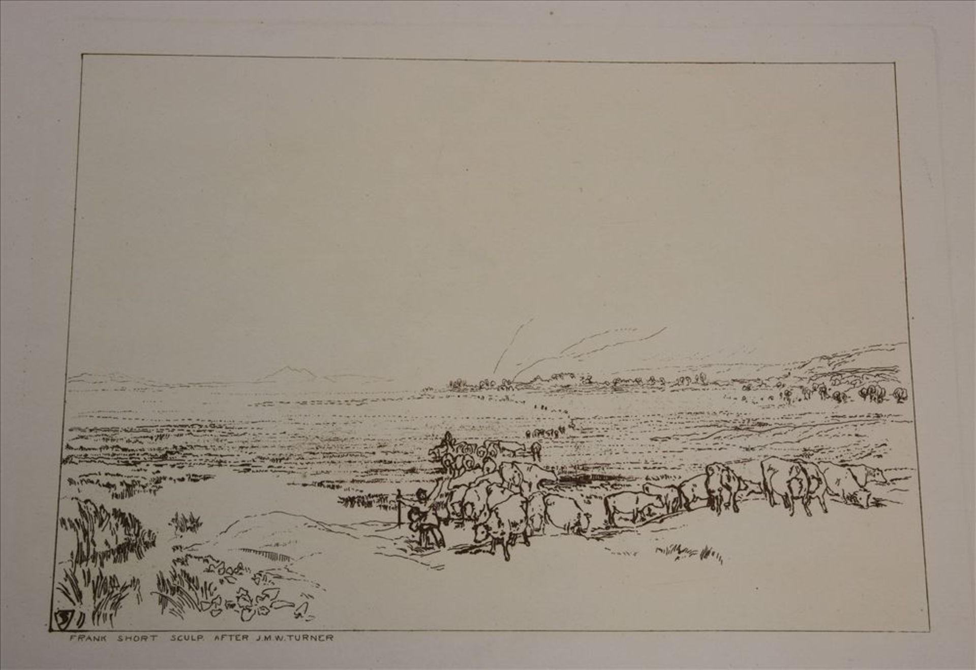 Short, Frank 1857-1945 Drei Landschaftsdarstellungen teils nach J.M.W. Turner. Radierungen - Bild 2 aus 4