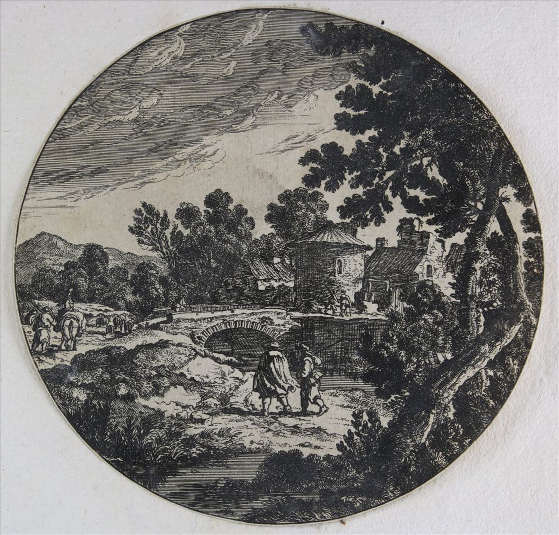 Perelle, Nicolas ca. 1631-1695 Blatt aus der Landschaftsserie. Radierung auf Papier. Auf dem