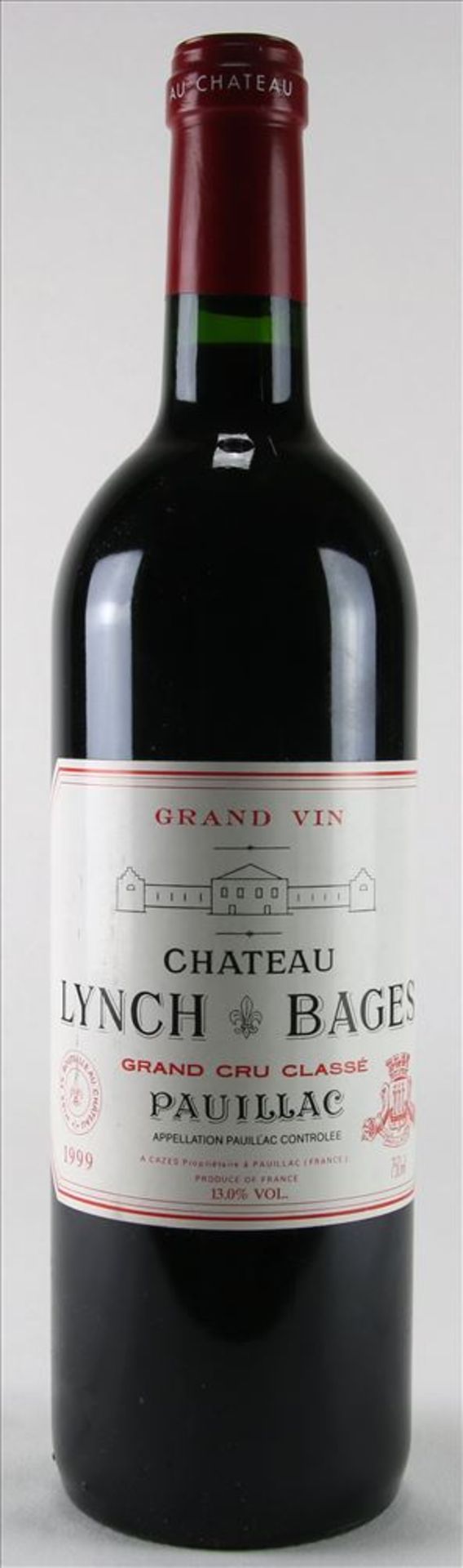 Flasche Chateau Lynch-Bages 1999 Pauillac, 0,75 Liter. Füllstand Mitte Hals, Kapsel intakt. Im