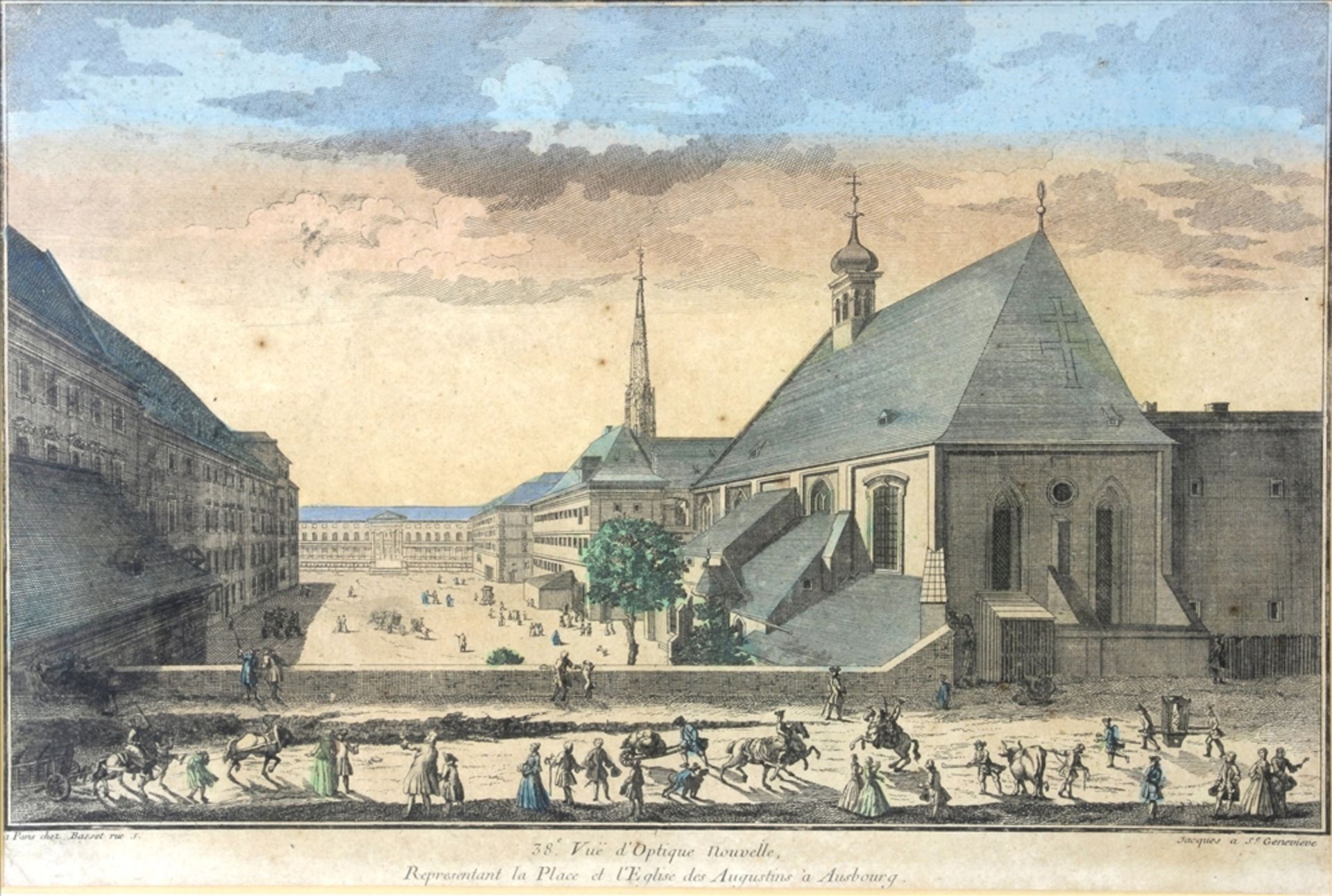 Guckkastenbild 38. Vue d'Optique Nouvelle ... Ausbourg. Blick auf die Augustinerkirche um 1770.