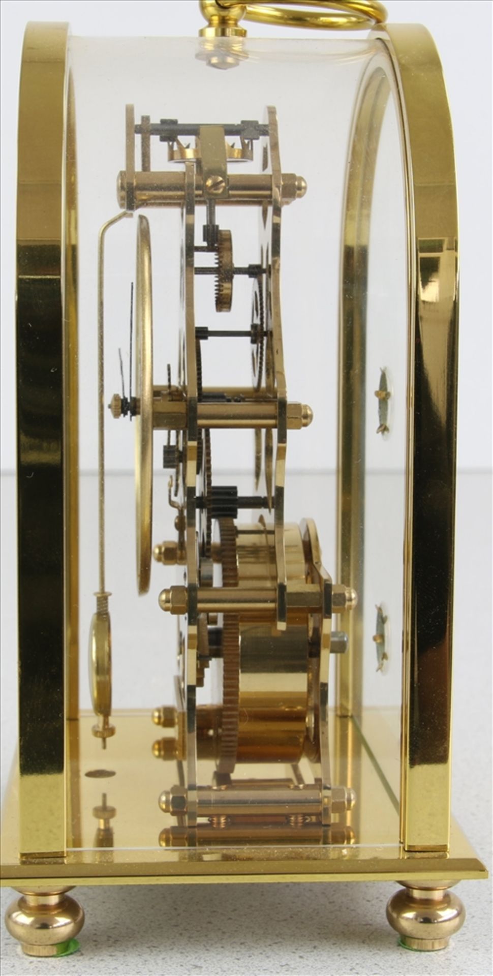 Tischuhr Du Chateau 20. Jh. Skelettuhr mit Pendulenwerk hinter Plexiglas. Größe ca. 9,5 x 7 cm, Höhe - Bild 3 aus 3