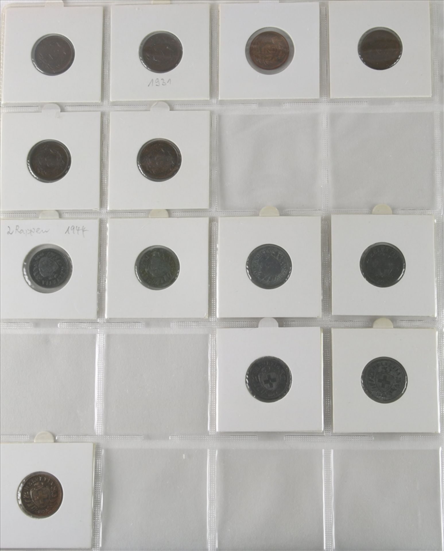 Konvolut Münzen 1-5-Rappen Stücke, Schweiz ab 1850. Unterschiedliche Jahrgänge und Zustände. U.a. - Bild 4 aus 5