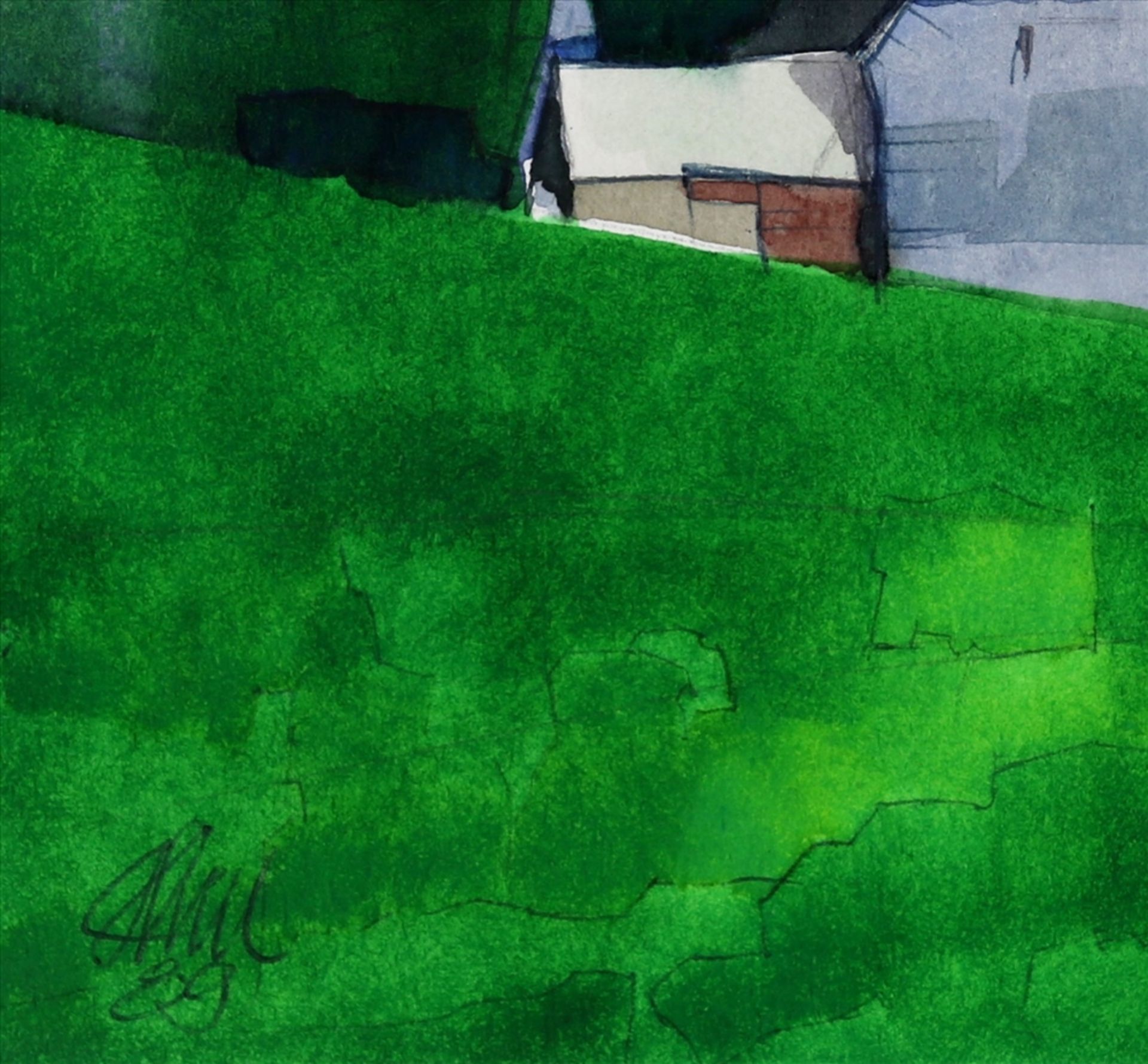 Hierl, Fritz 1920-2005 Hofsgrund im Schwarzwald vom Schauinsland. Aquarell auf Papier. Unten links - Bild 3 aus 4