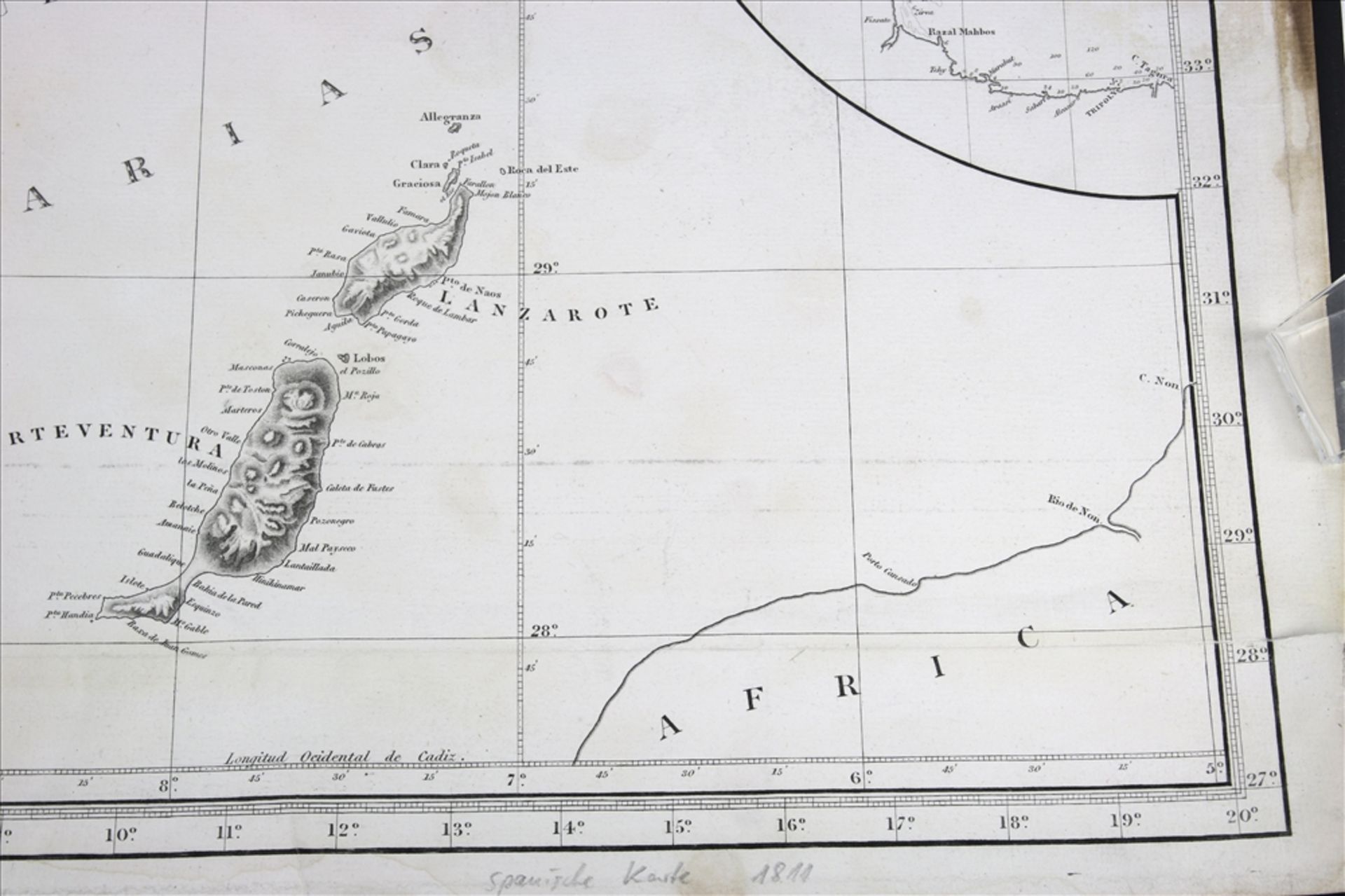 Seekarte der spanischen Küsten und der kanarischen Inseln etc. "Carta Esferica de las Costas de - Bild 4 aus 5
