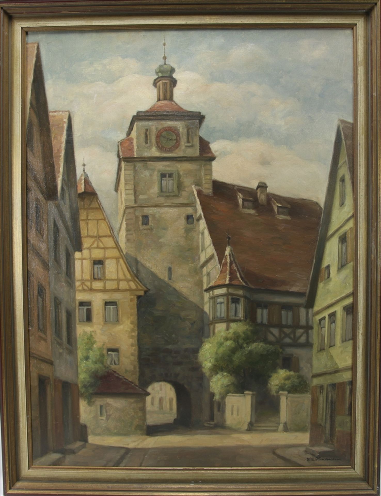 Hanemann, Wilhelm 1880 - 1962 Freiburg. Blick auf ein mittelalterliches Stadttor in Rotenburg ob der - Bild 2 aus 4