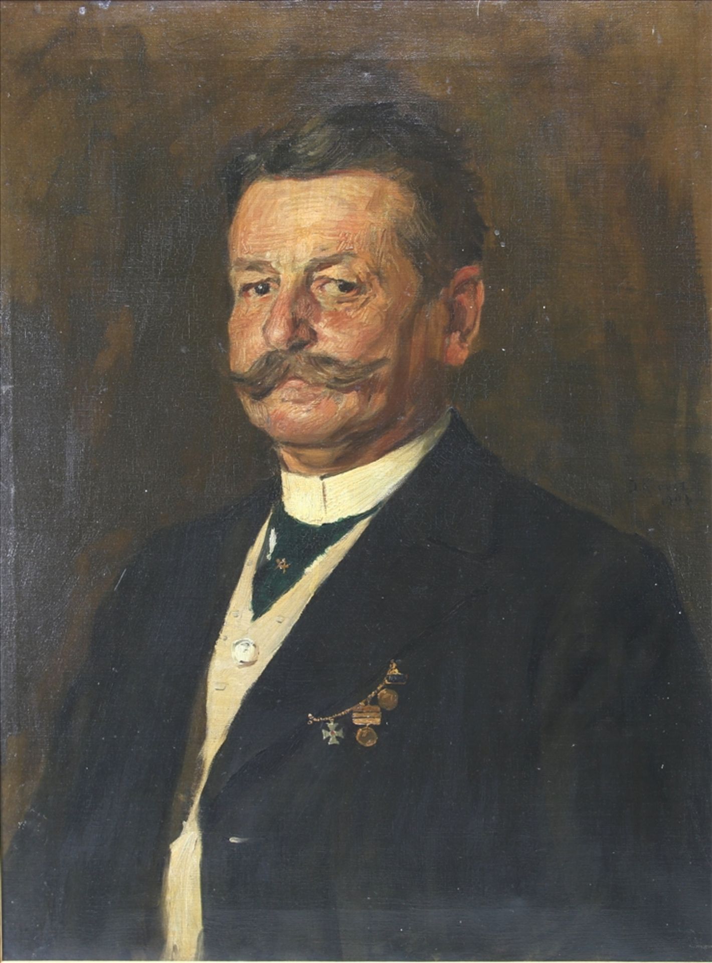 Klaber, Jonas Julius 1872 Ödenburg (Ungarn) - 1939. Portrait des Carl Vogt. Öl auf Leinwand. Unten