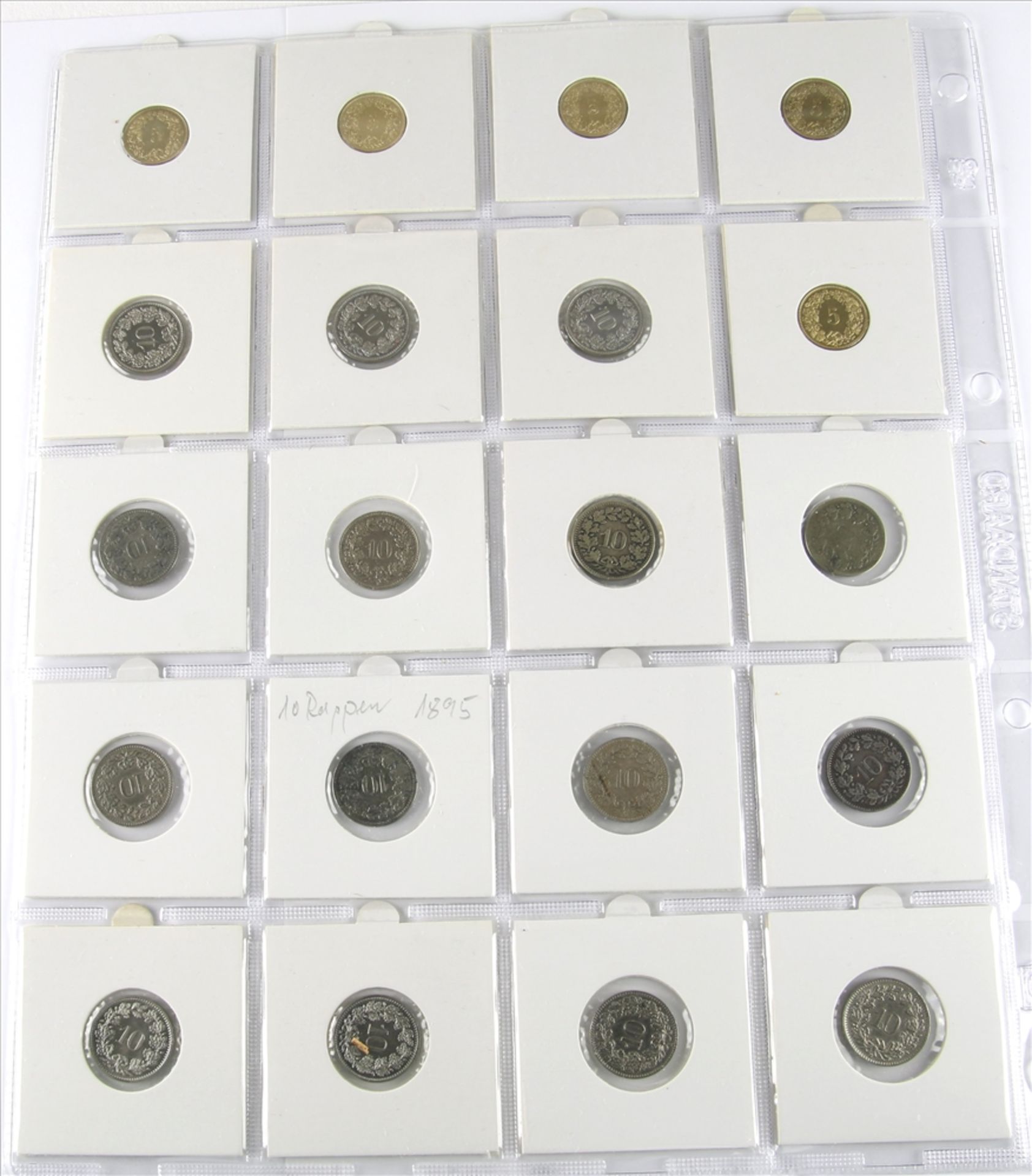 20 Münzen Schweiz Meist 10 Rappen. Unterschiedliche Nominale, Jahrgänge und Zustände. Von - Bild 2 aus 2