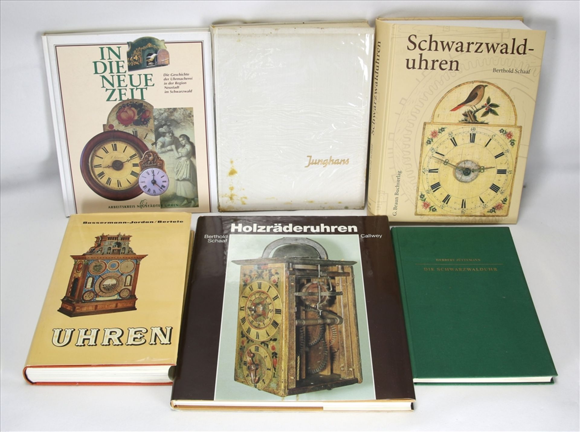 Konvolut Uhrenbücher Insgesamt 6 diverse. Z.B. Schaaf: Holzräderuhren, Schaaf: Schwarzwalduhren,