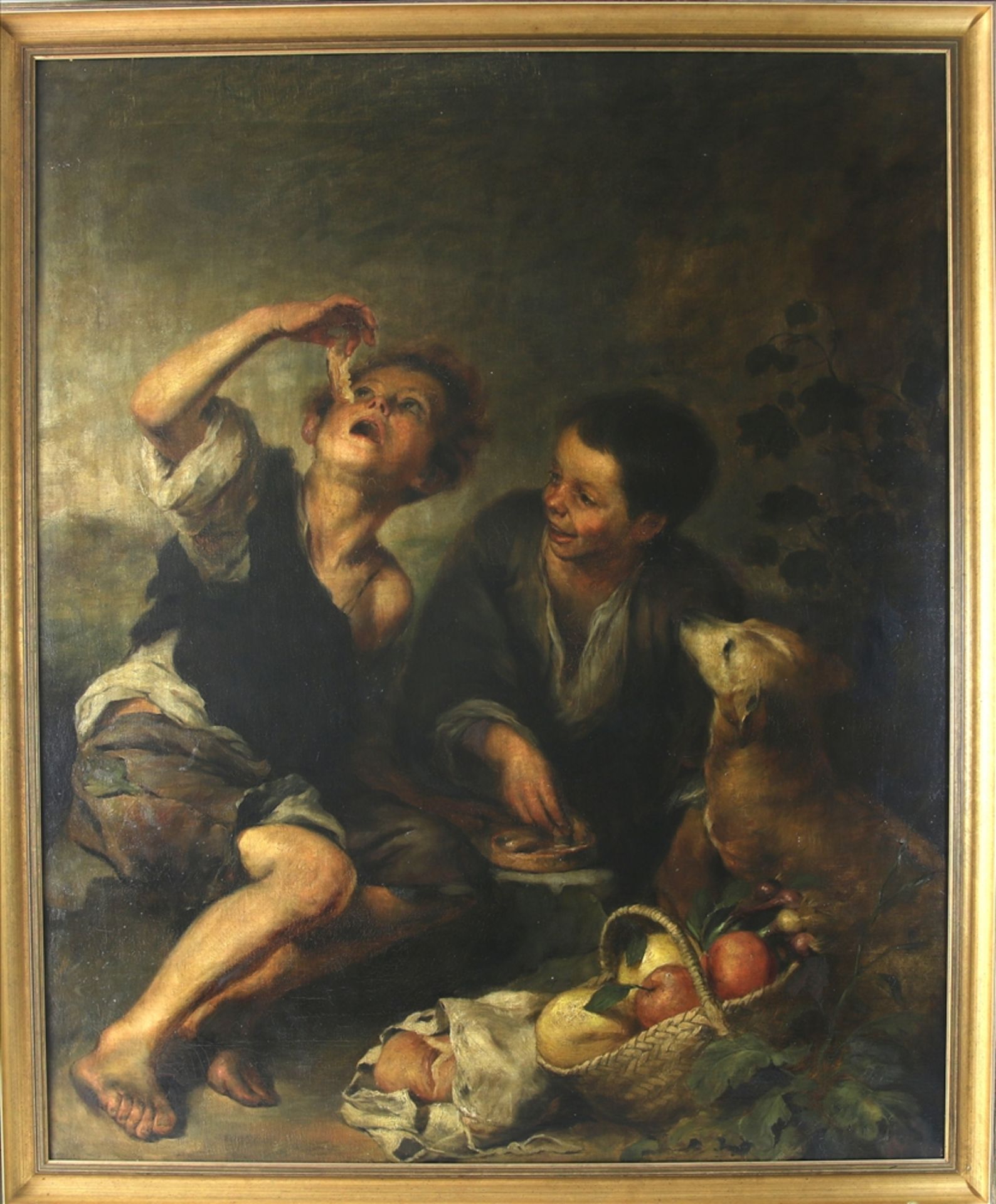 Murillo, Bartolomé Esteban 1618 - 1682. Kopie um 1900. Die Kuchenesser. Öl auf Leinwand. Nicht