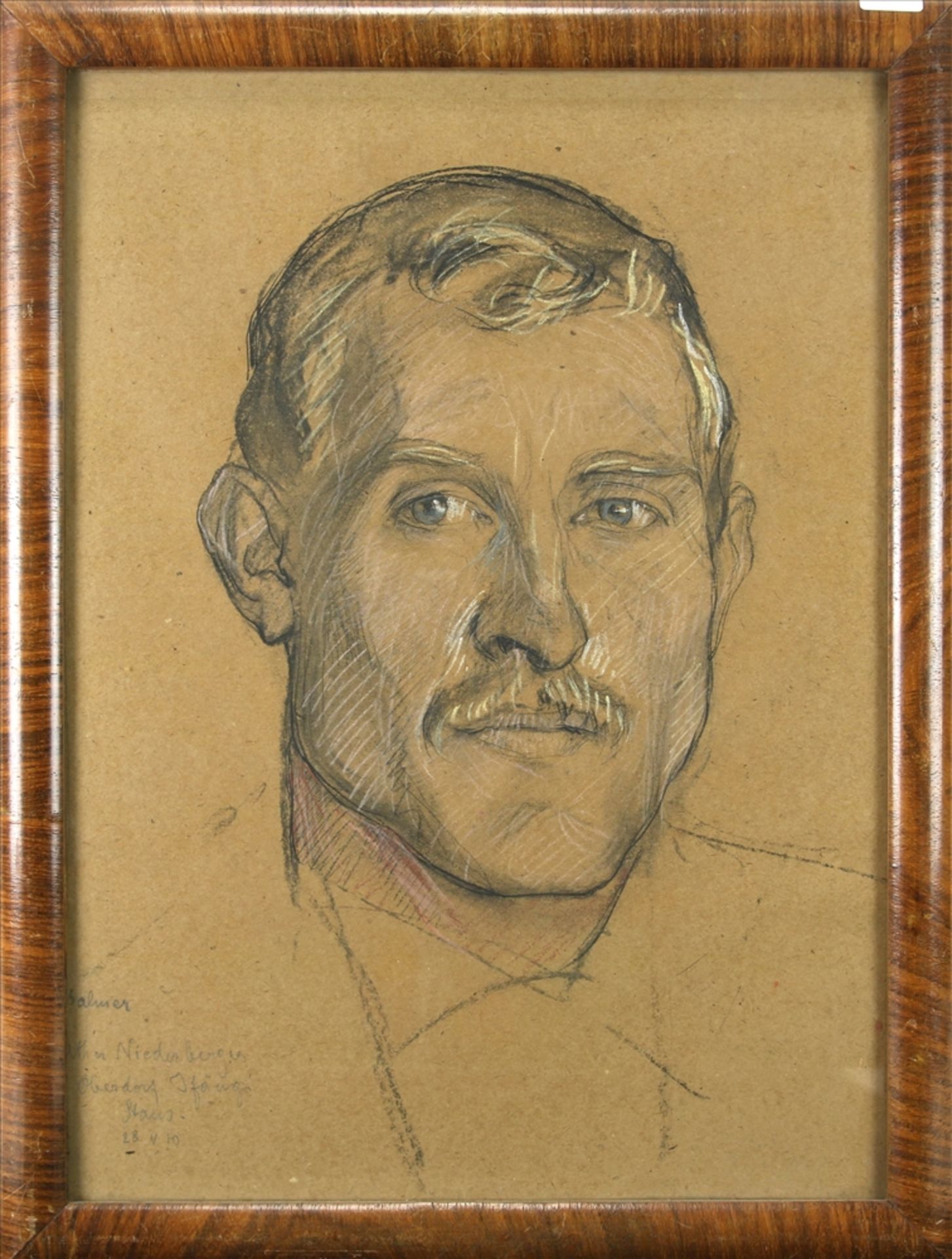 Balmer, Paul Friedrich Wilhelm 1865 Basel - 1922 Rorswil (BE). Portrait eines Herrn. Unten links - Image 2 of 4