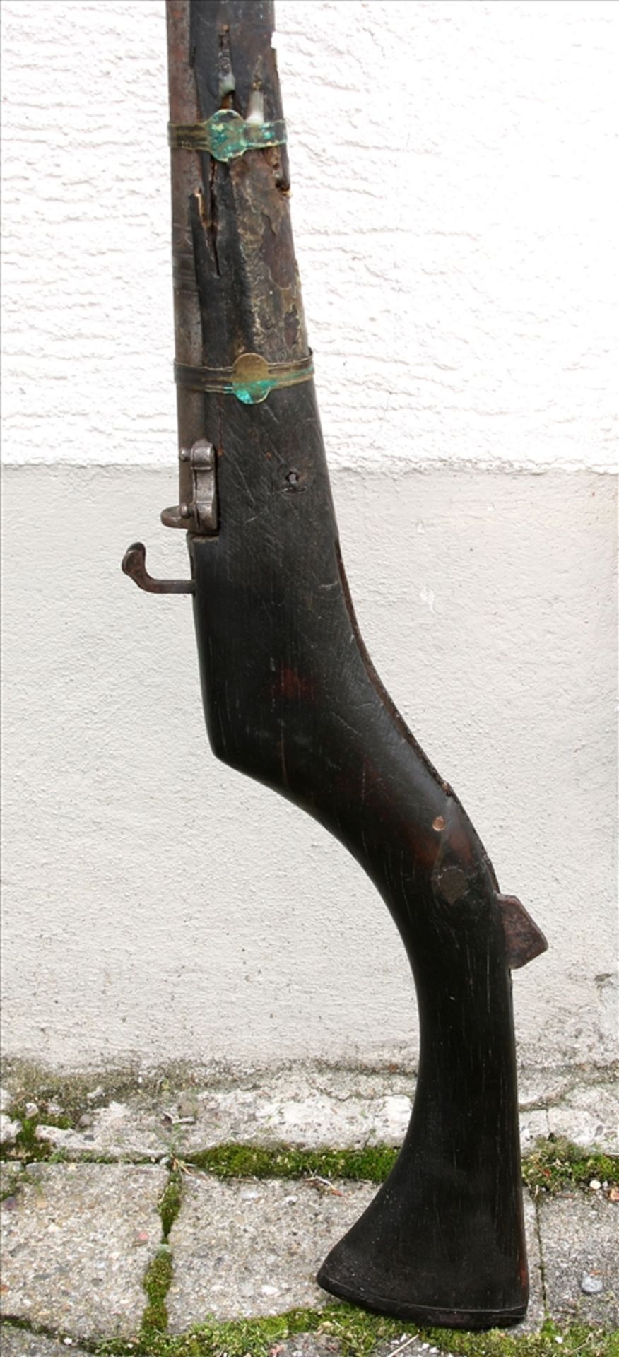 Zwei Steinschlossgewehre Aghanistan um 1900. Länge ca. 149 cm. Nicht geprüft, teils defekt und - Image 2 of 7