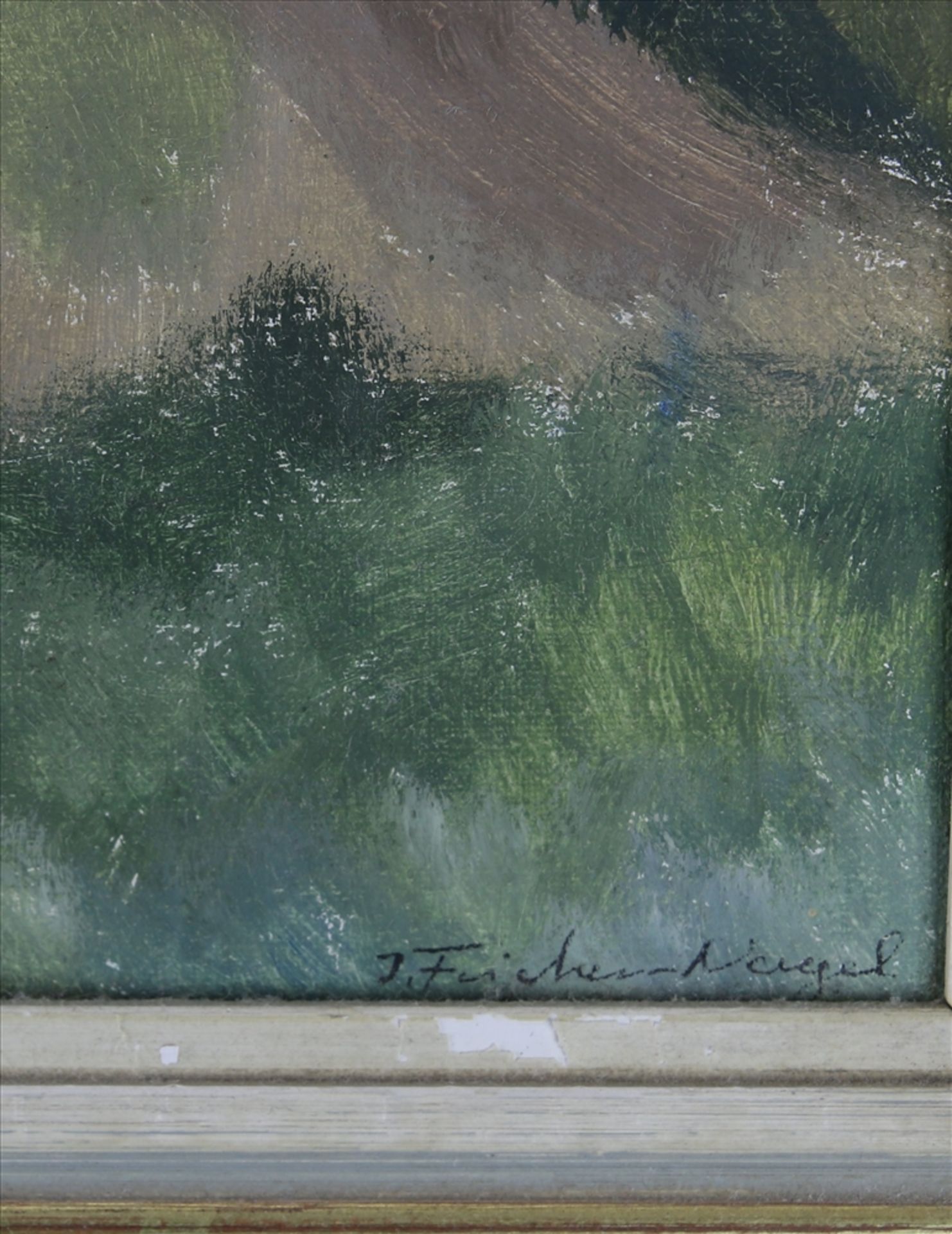 Fischer-Nagel, Irene *1938. Südliche Landschaft. Öl auf Platte. Unten rechts signiert. Größe ca. - Bild 3 aus 4