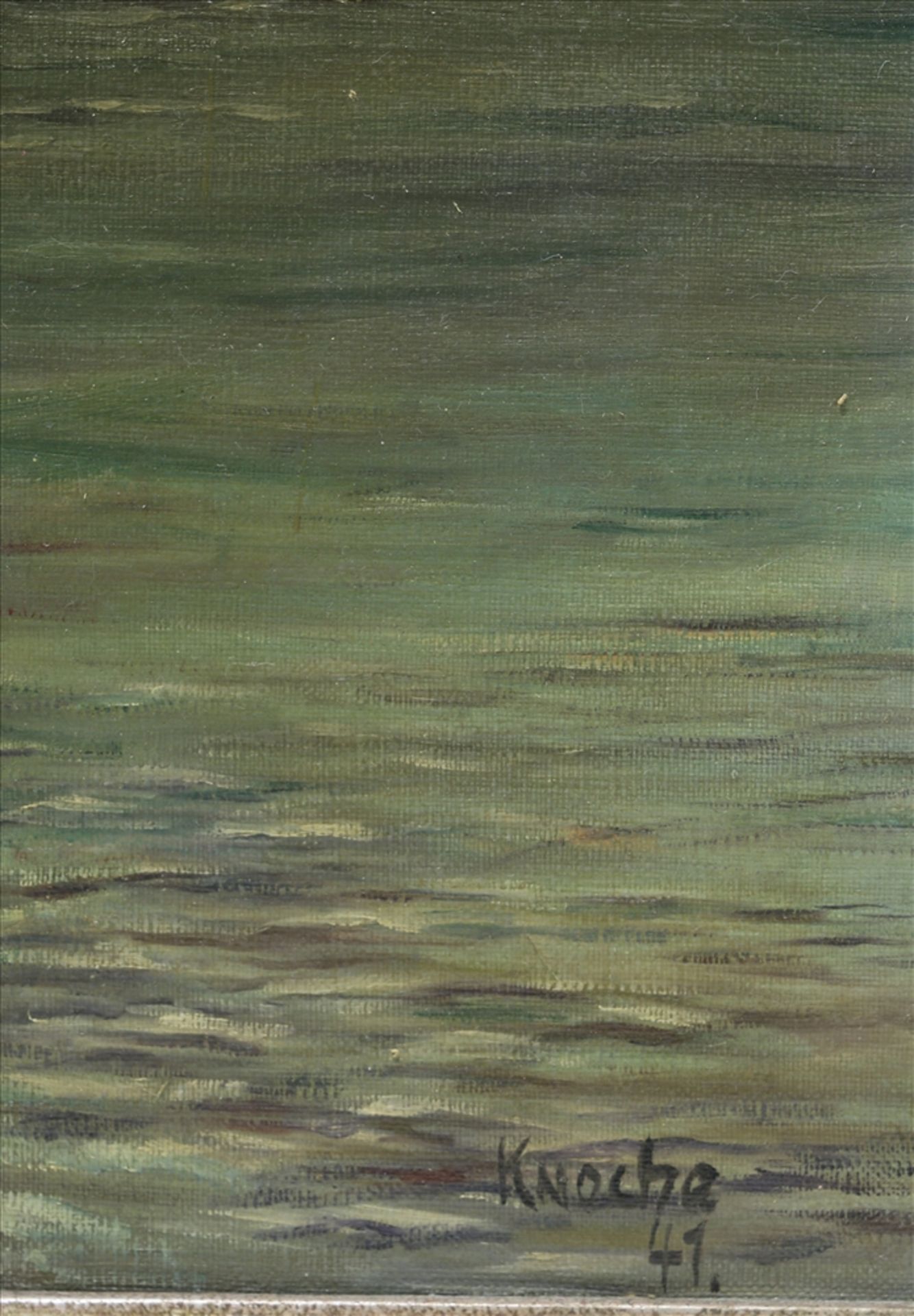 Knoche XX. Jh. Fjordlandschaft. Öl auf Leinwand. Unten rechts signiert und datiert (19)41. Größe ca. - Bild 3 aus 4