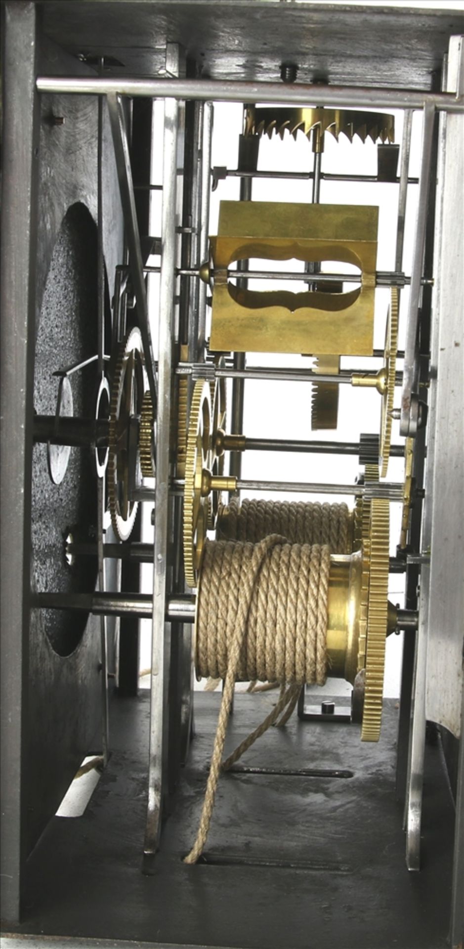 Comtoise Frankreich Mitte 19. Jh. Metallräderwerk mit Spindelgang sowie Wecker und vorderem - Bild 4 aus 5