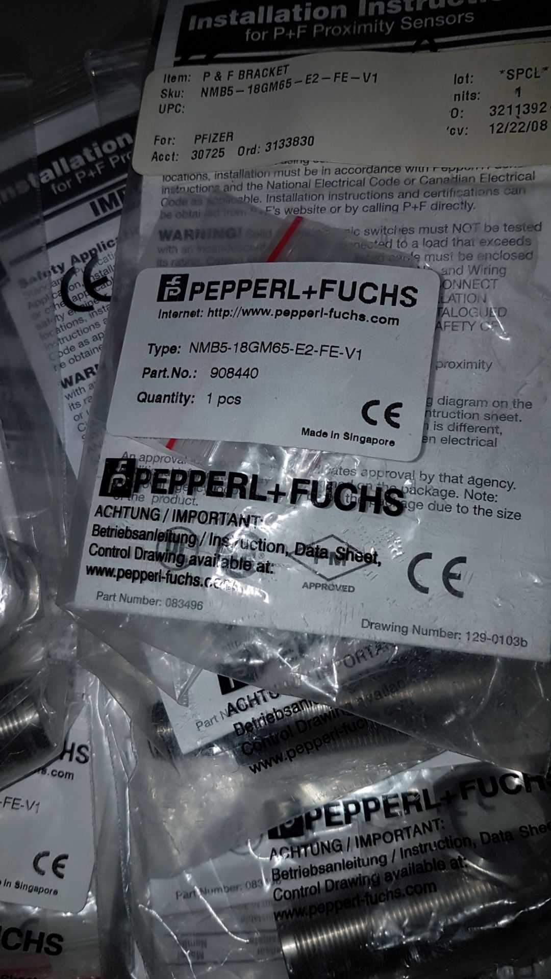 Lot of (10) Pepperl and Fuchs Proximity Sensors, type NMB5-18GM65-E2-FE-V1. - Image 2 of 7