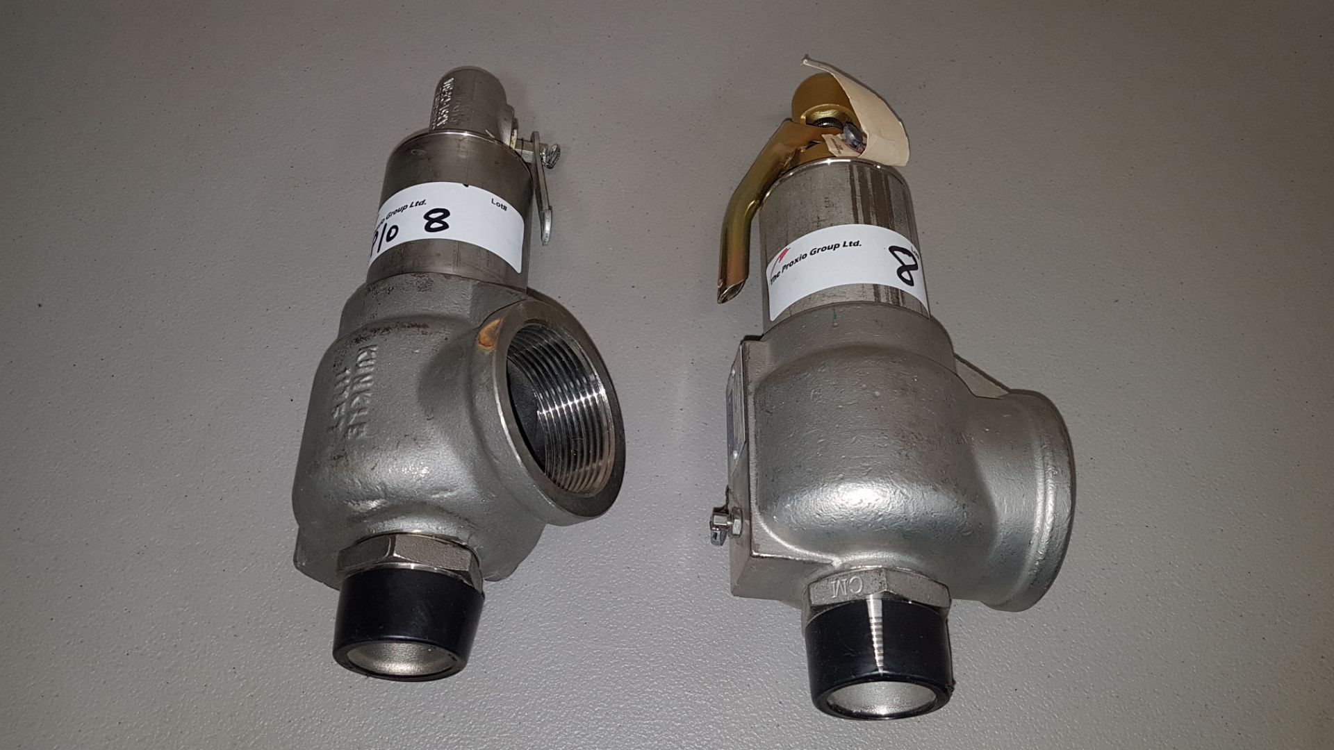 Lot of (2) Kunkle Valve pressure release valves, set for 30 psig.