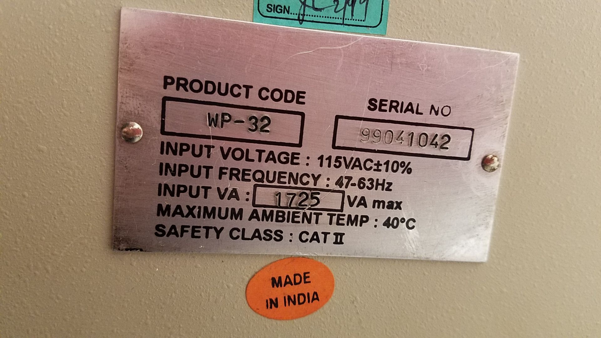 Vector-Vid variable isolator transformer, model WP-32. - Image 3 of 3