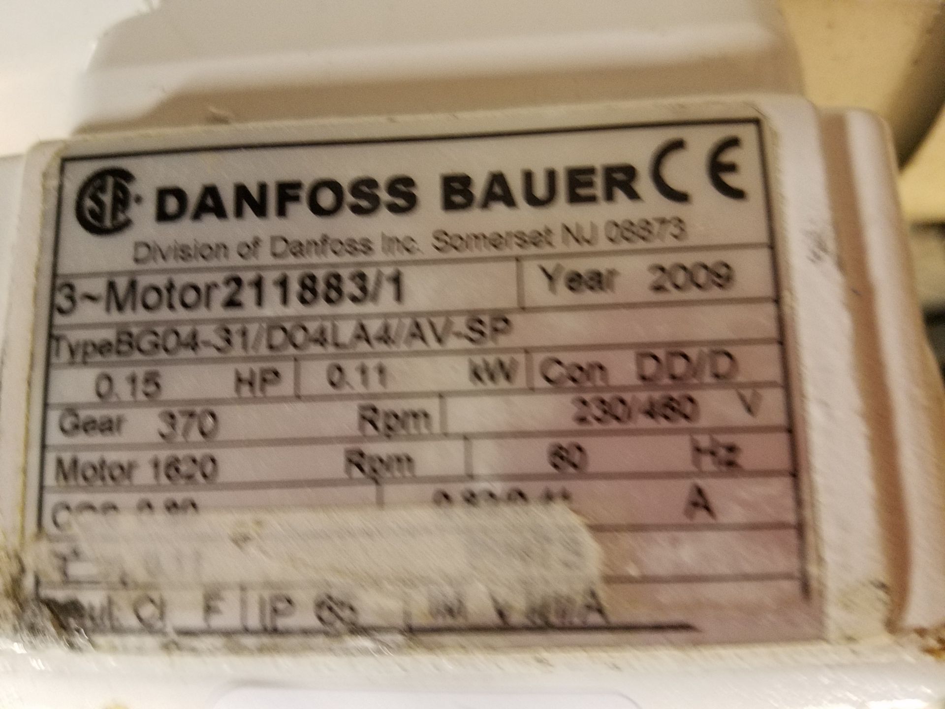 Danfoss Bauer 0.15 hp agitator drive, with Baldor controller, 230/460 volt. - Image 3 of 5