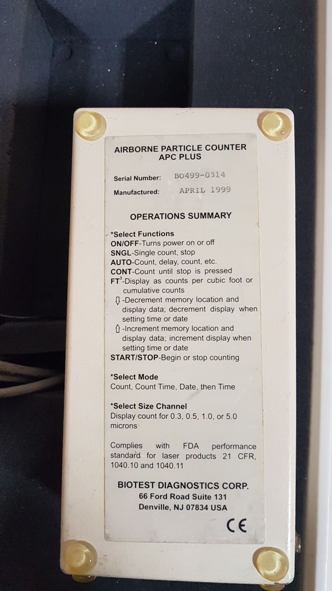 Biotest airborne particle counter, model APC Plus - Image 4 of 5