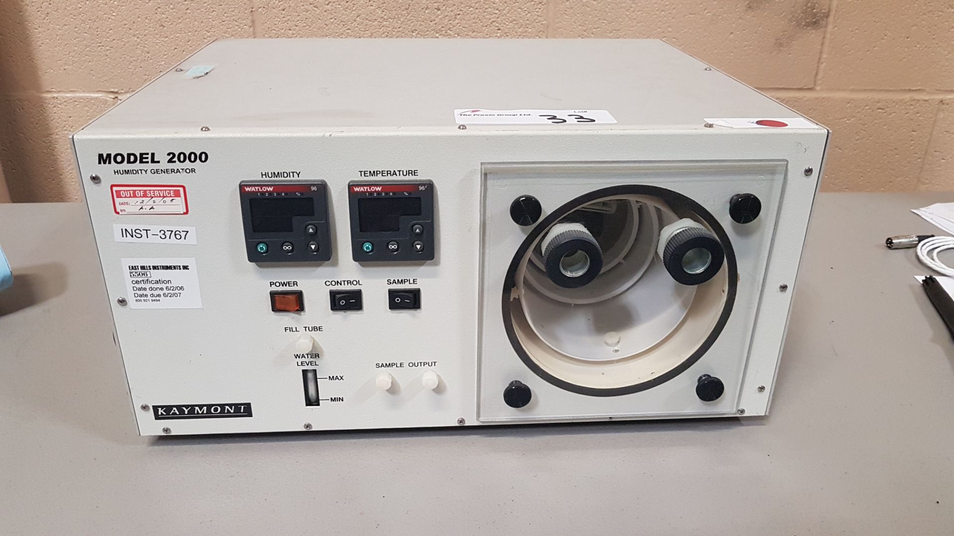 Kaymont humidity generator, model 2000.