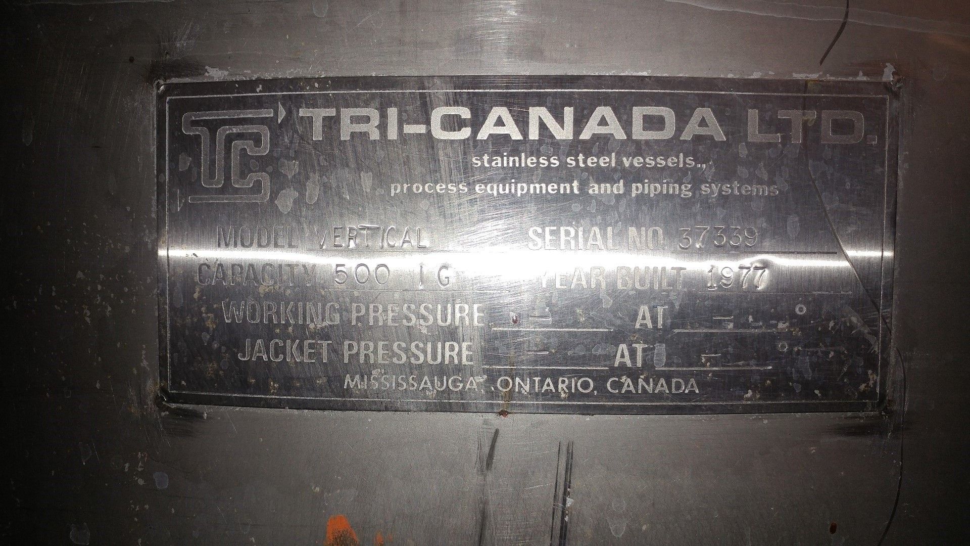 Tri Canada Single Wall Stainless Mixing tank with Lightnin Mixer ***See Auctioneers Note*** - Image 7 of 10