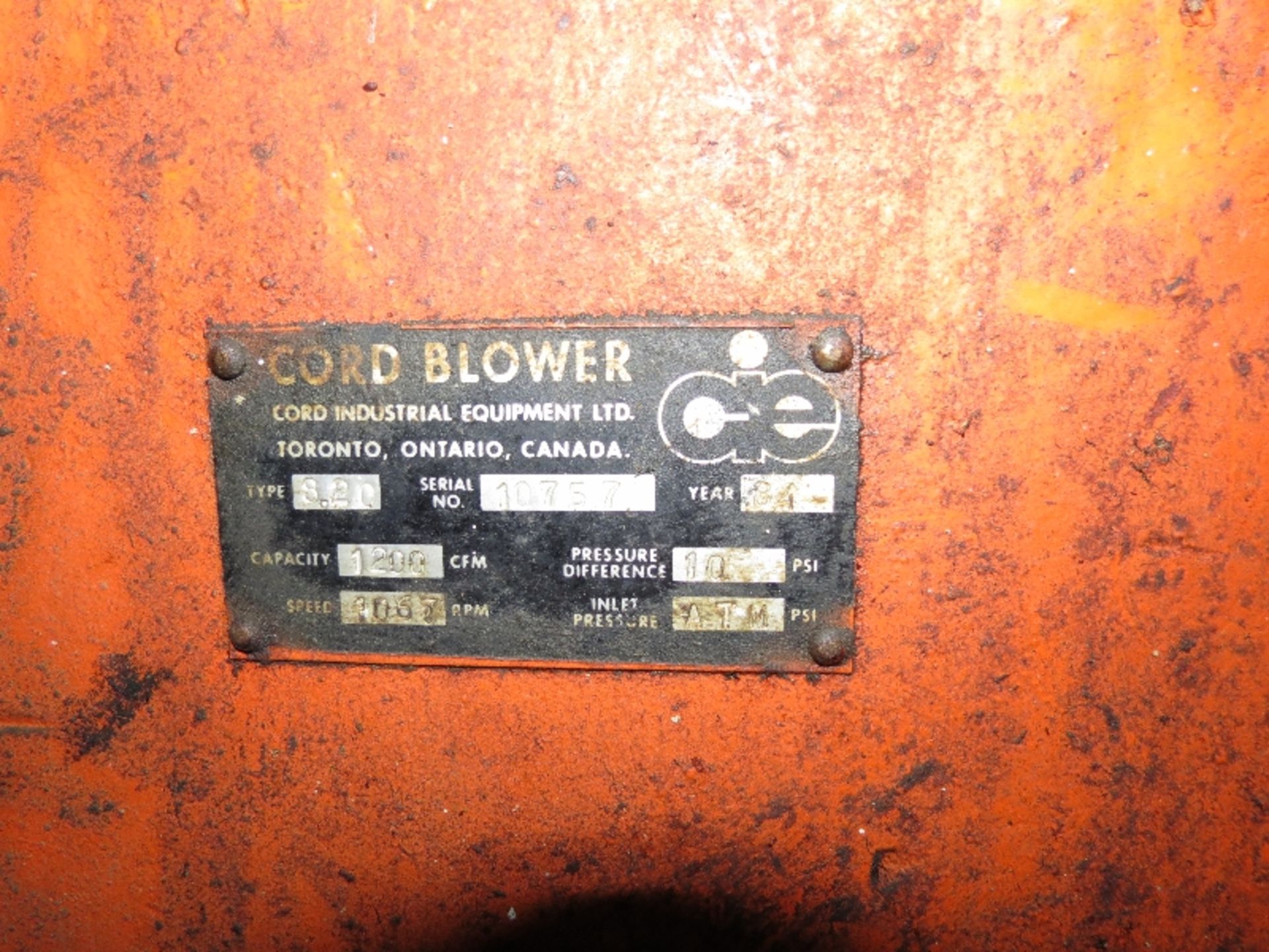 Cord Blower 75 HP, 1200 CFM - Image 2 of 4
