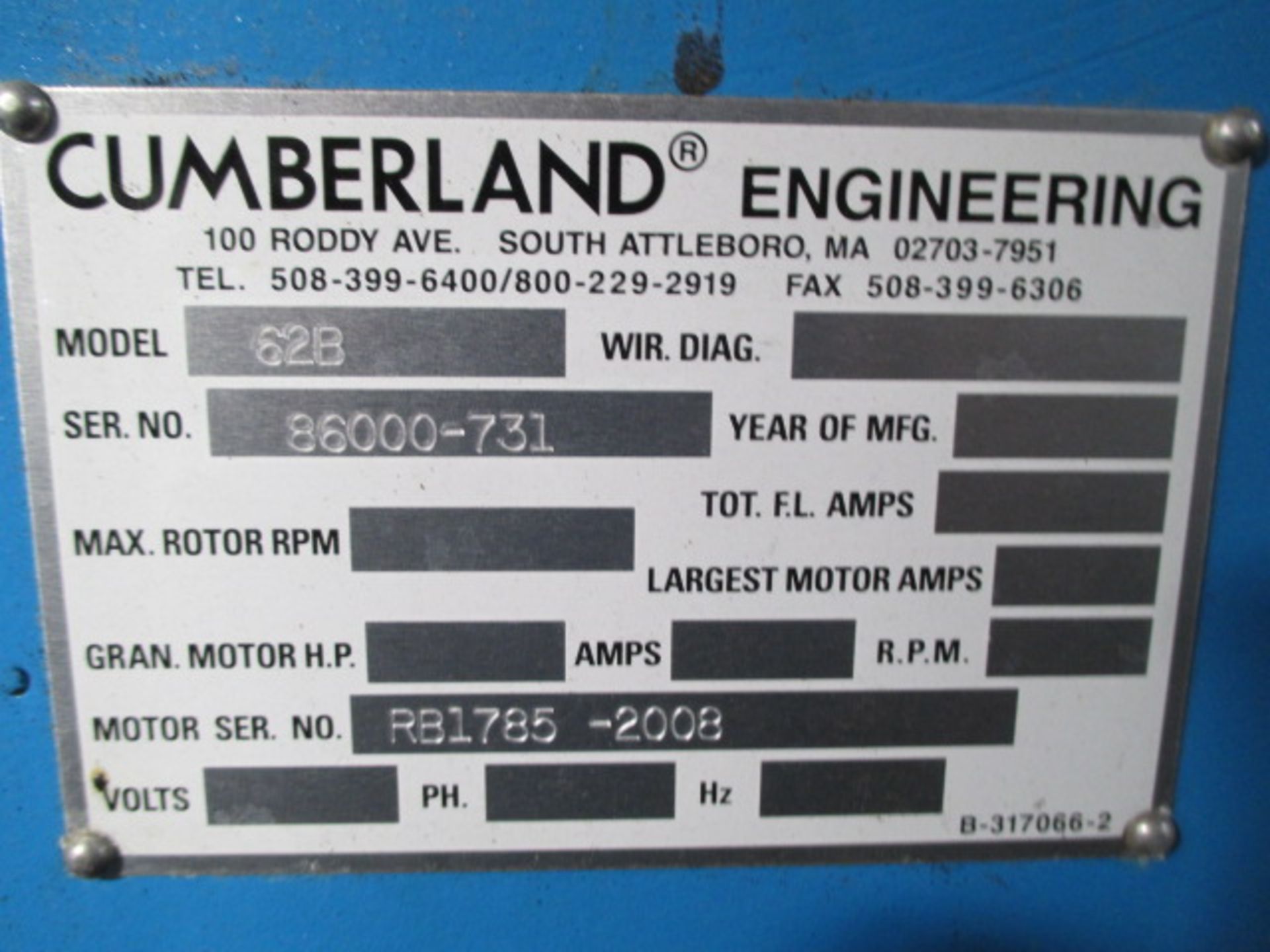 200 HP CUMBERLAND MODEL 62B GRANULATOR - Image 4 of 8