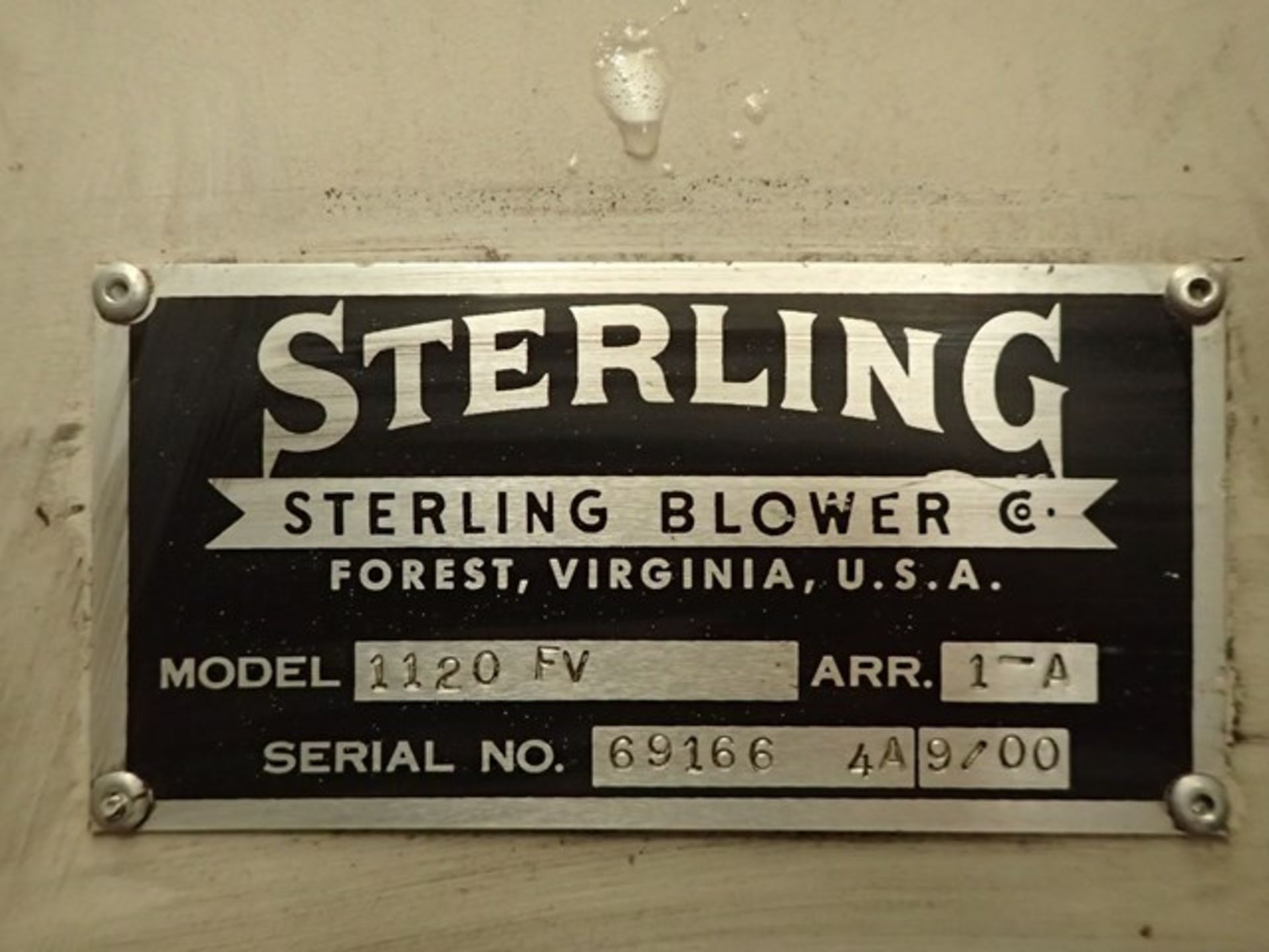 Sterling Blower, Model 1120FV - Image 2 of 5
