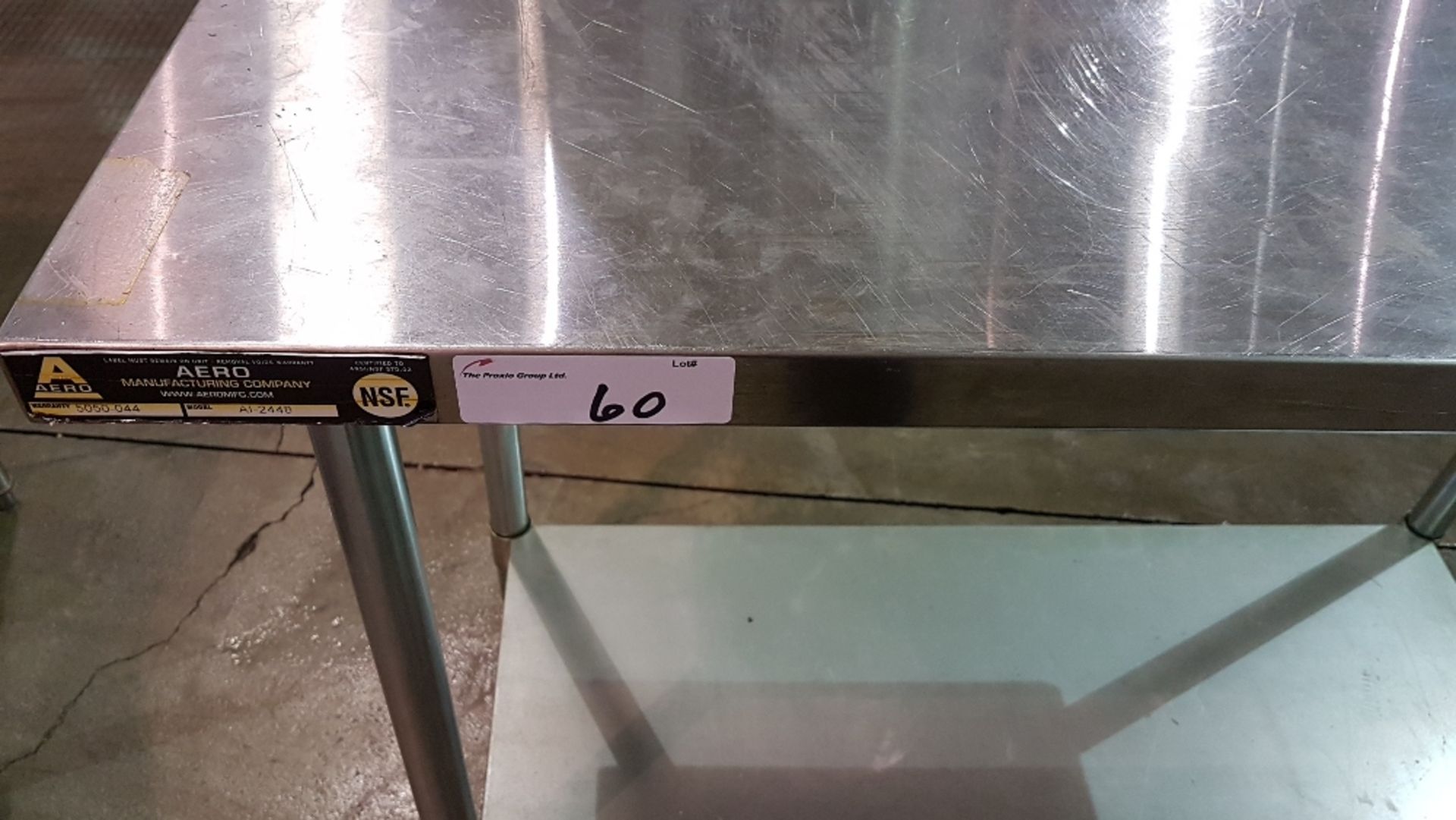 Used Stainless Steel Table, 48" x 24" x 34" high