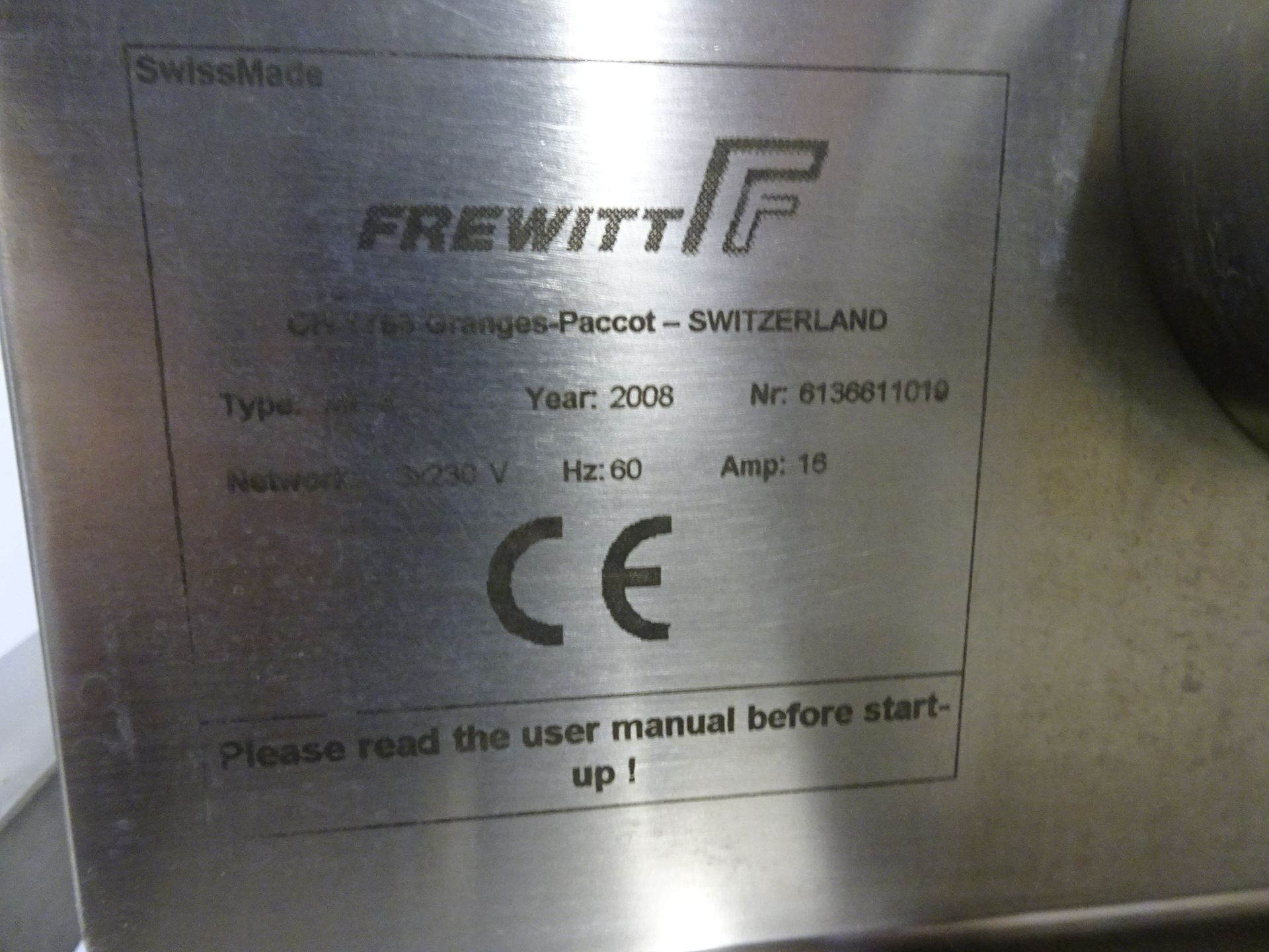 2008 Frewitt Model MF3 Wet/Dry Mill With Castered Stand, Bottom Load Out, Telemecanique Controls, - Image 6 of 11