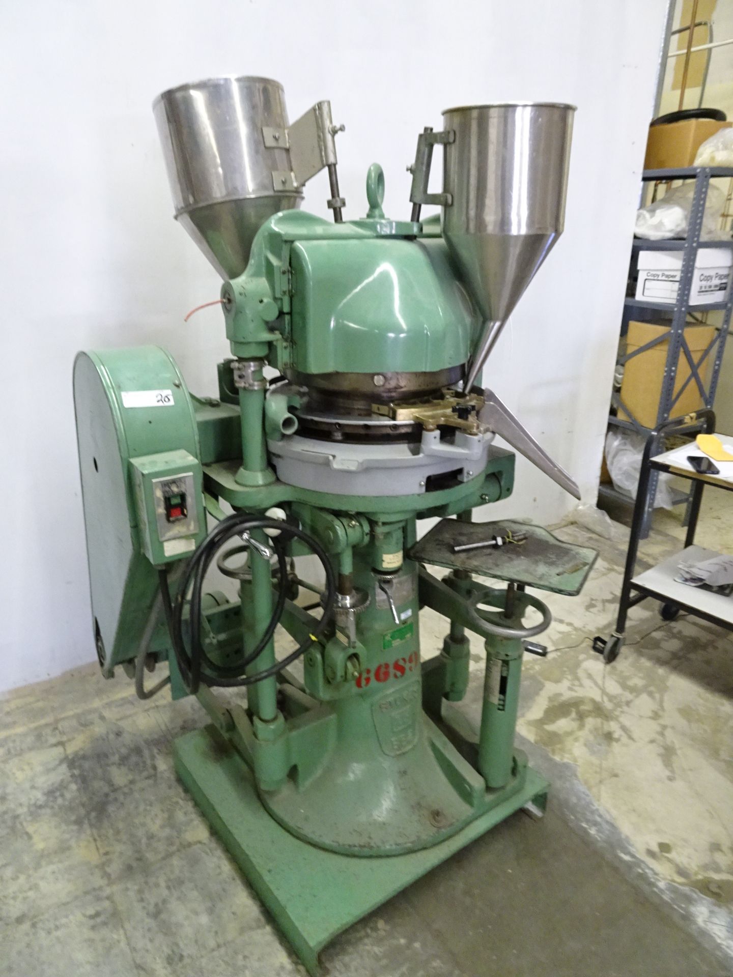 F.J. Stokes BB2 Tablet Press, Model 313-1 s/n T42054 1.5 Ton 24 Station Turret, (2) Feed Stations