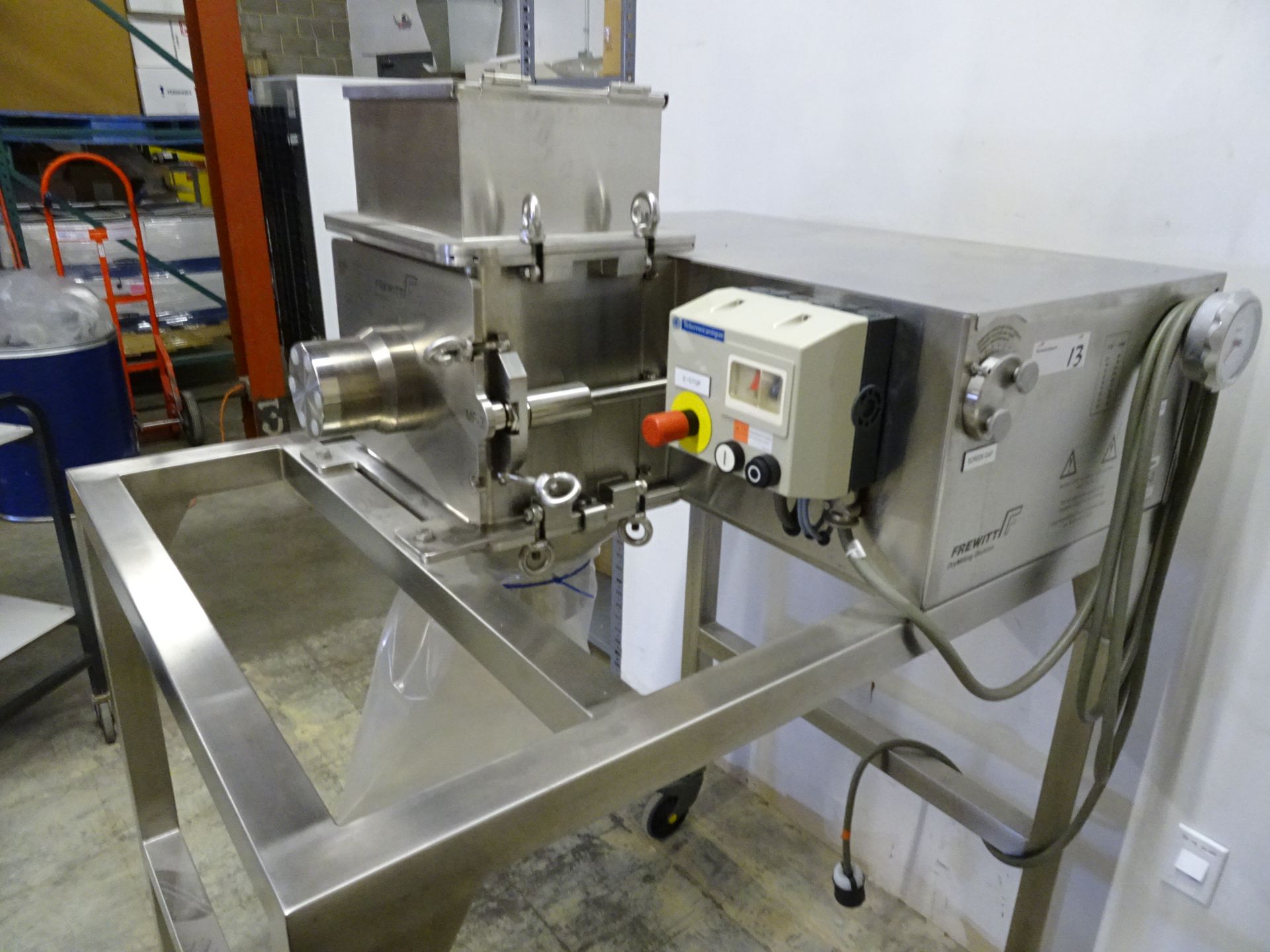 2008 Frewitt Model MF3 Wet/Dry Mill With Castered Stand, Bottom Load Out, Telemecanique Controls, - Image 8 of 11