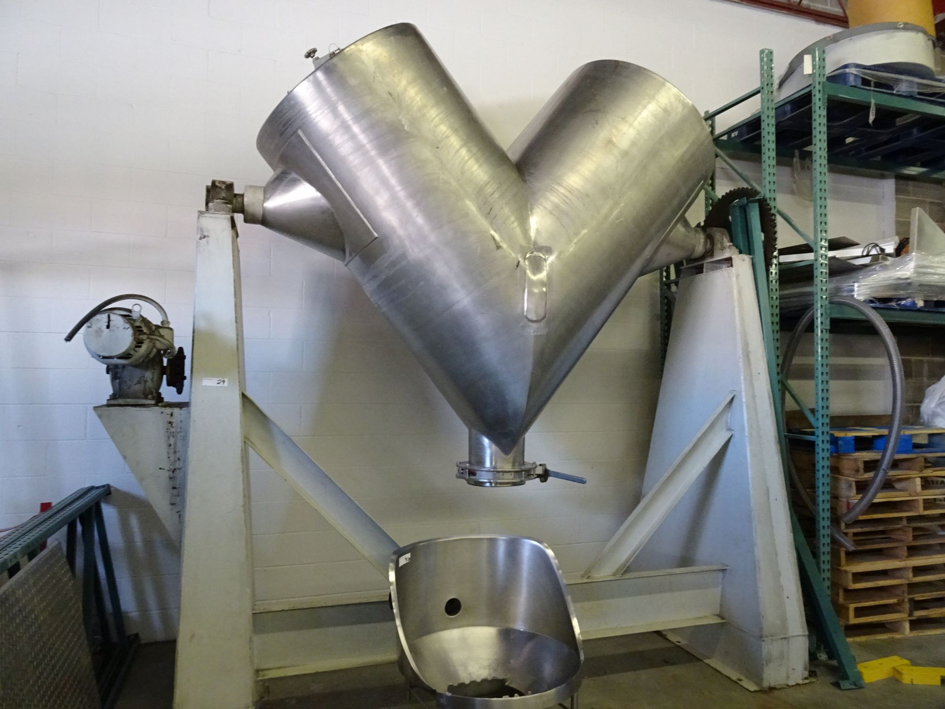 Approximately 50 Cubic Foot V-Shaped Vertical Blender. Please Note Disassembled To Bring Into - Image 2 of 6