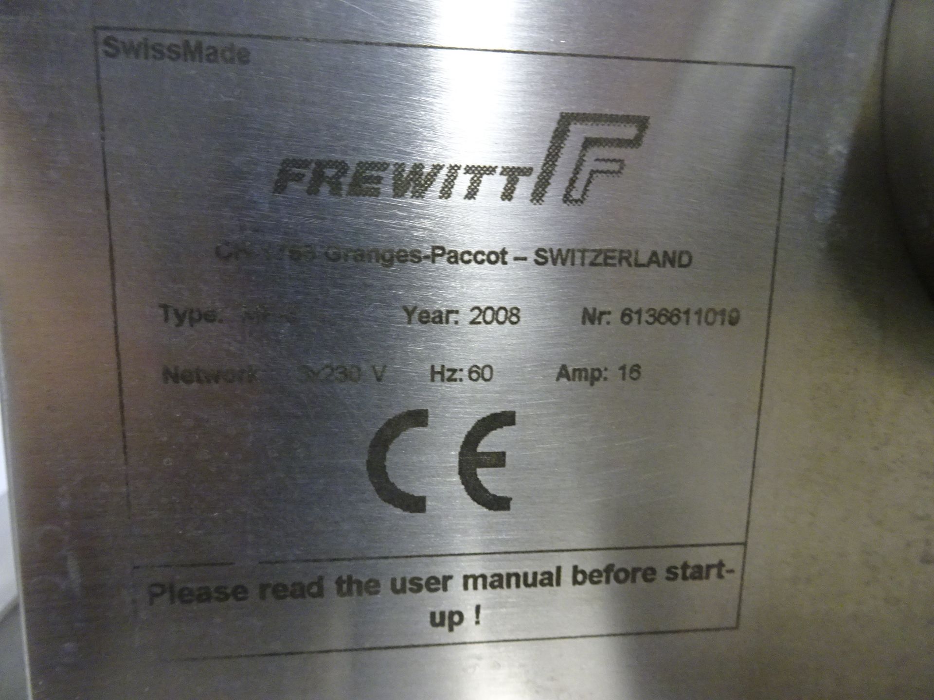 2008 Frewitt Model MF3 Wet/Dry Mill With Castered Stand, Bottom Load Out, Telemecanique Controls, - Image 5 of 11