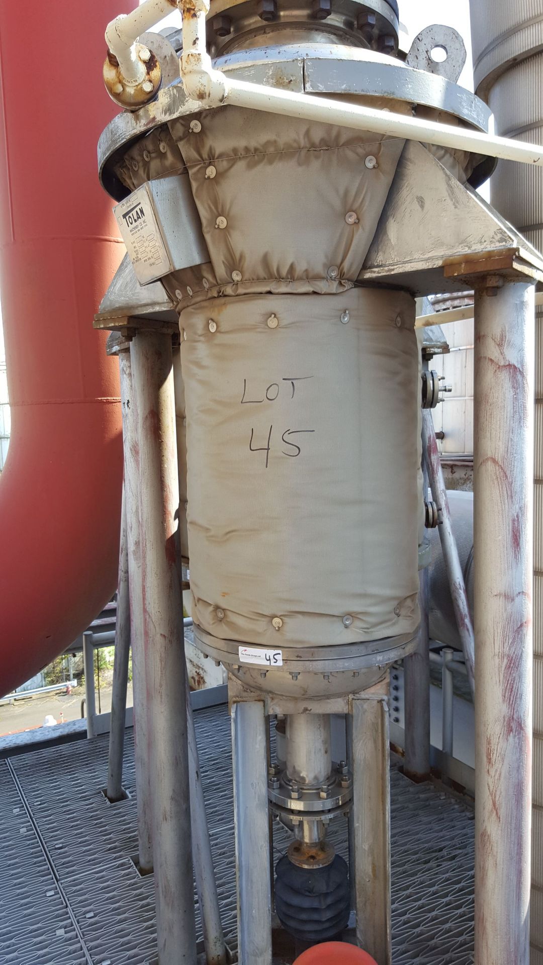 Tolan Machinery Co. Stainless Steel Vessel, 42" straight side x 21" dia.