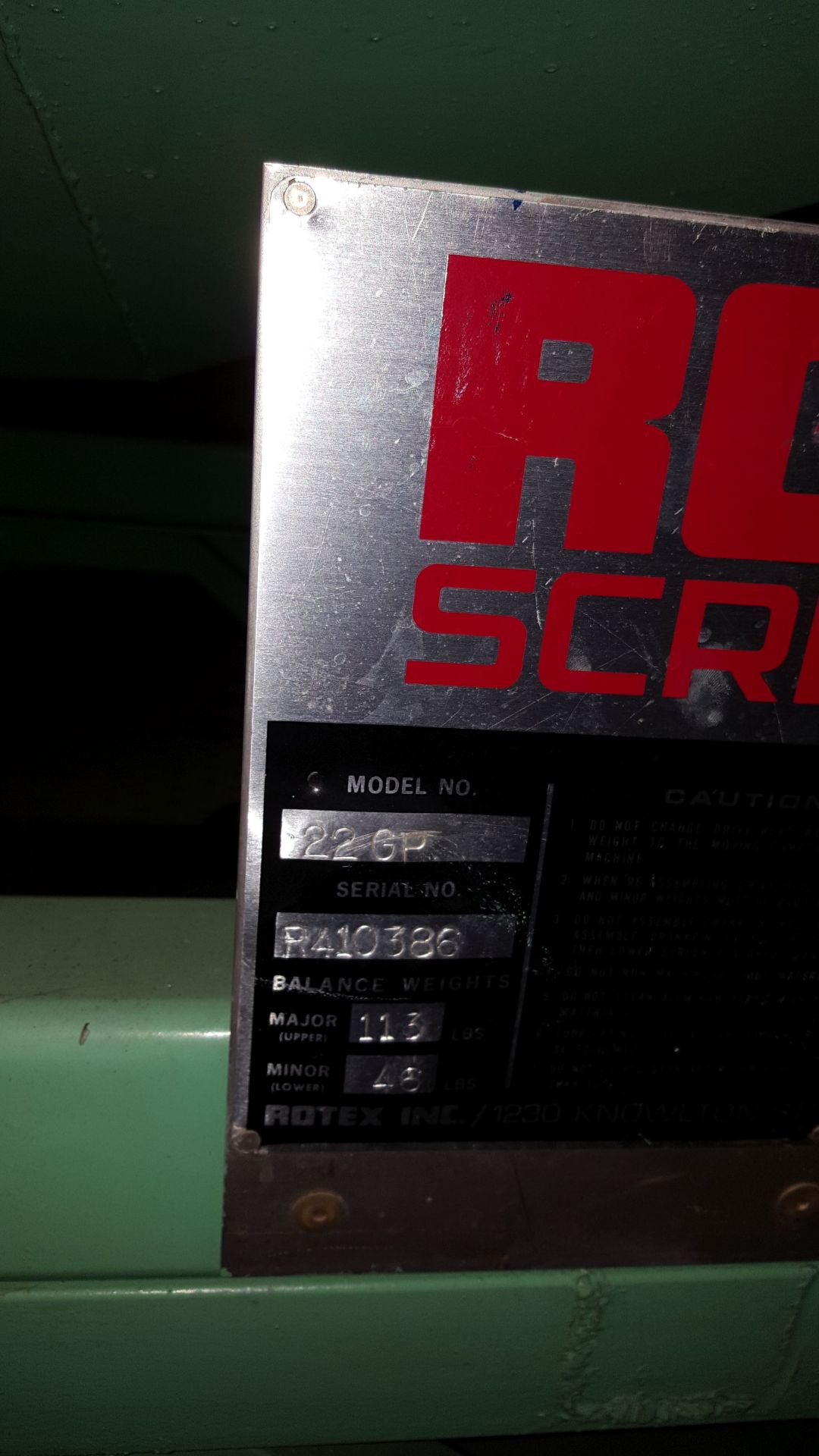Rotex Screener Model 22 GP 40" x 56" - Image 3 of 5