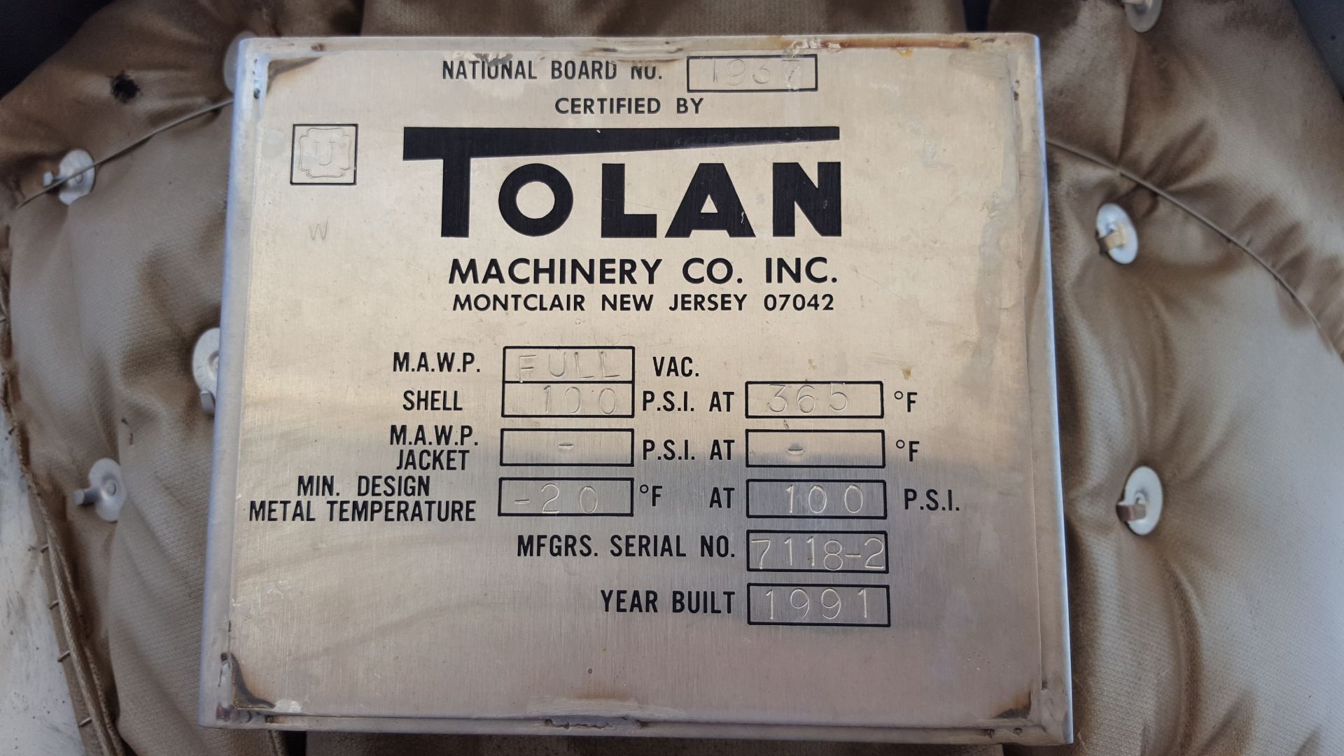 Tolan Machinery Co. Stainless Steel Vessel, 42" straight side x 21" dia. - Image 4 of 6