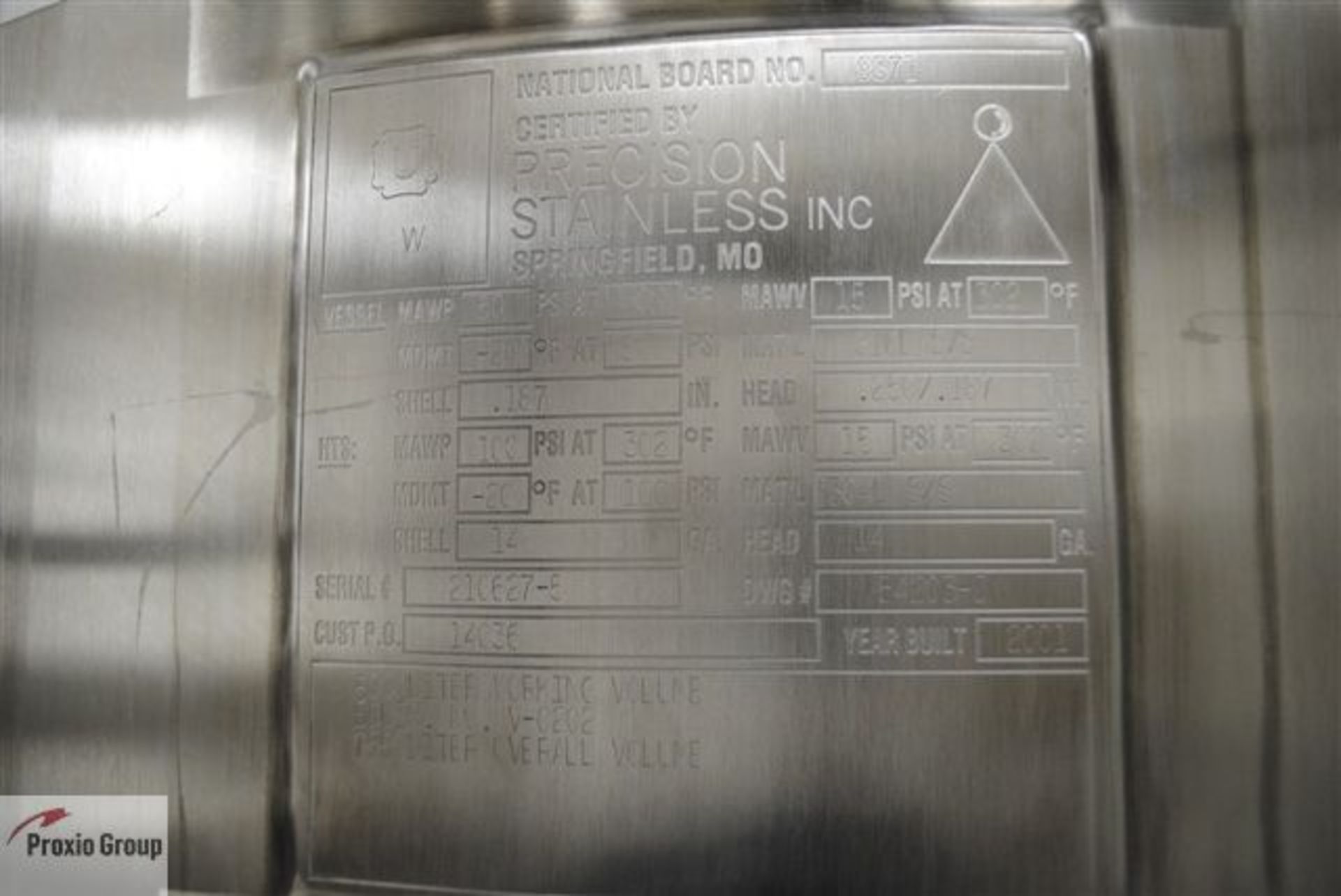 500 Liter Precision 316L Stainless Steel Receiver ***See Auctioneers Note*** - Image 2 of 2