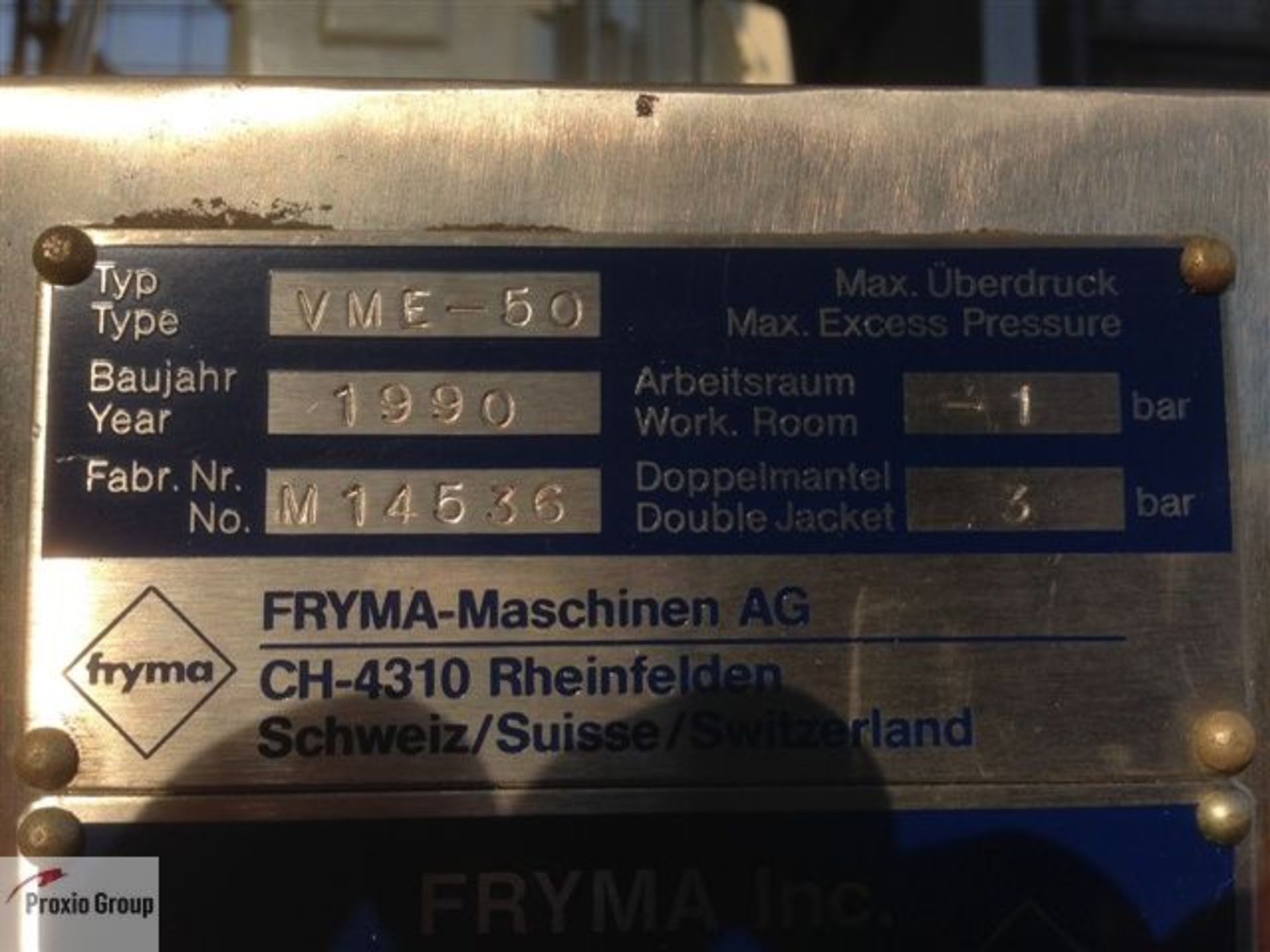 Fryma VME-50, 50 Liter jacketed, Process Mixer **See Auctioneers Note** - Image 13 of 13